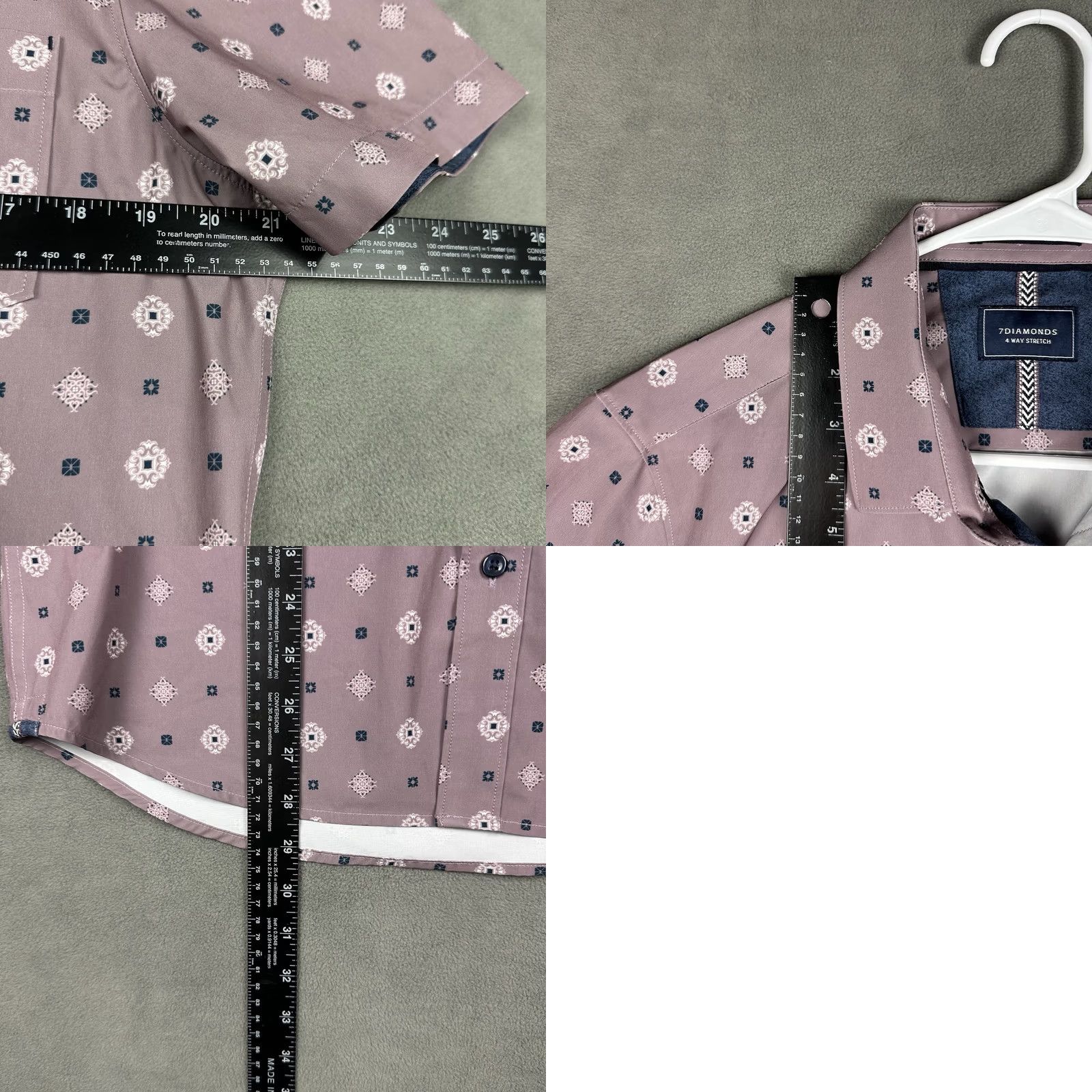 Vintage 7 Diamonds Woven Shirt Mens Small Light Purple Geometric Daydreamer Button Up Size US S / EU 44-46 / 1 - 9 Thumbnail