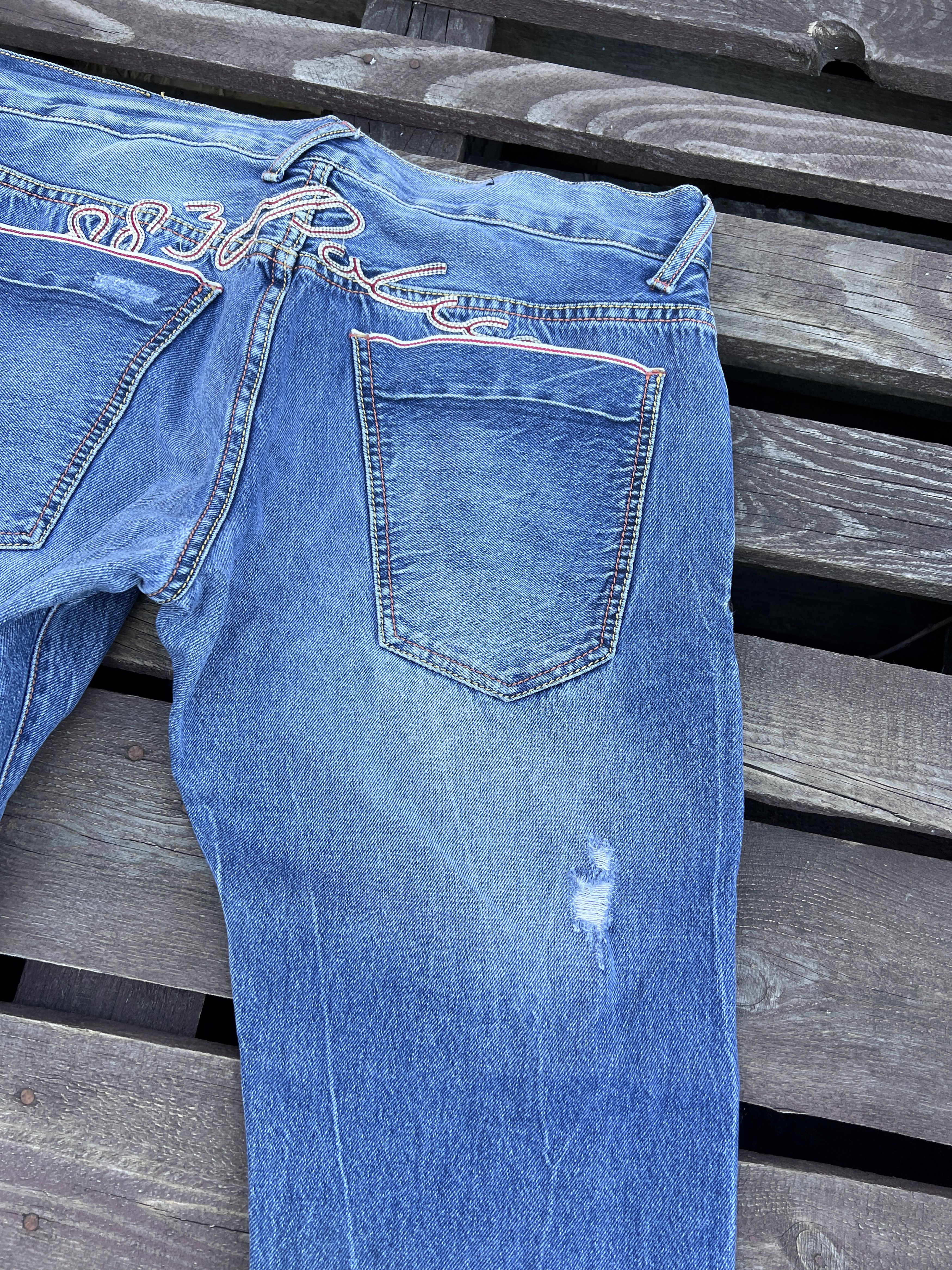 Vintage Vintage Y2K 883 Police Avant Garde Distressed Denim Jeans Size US 34 / EU 50 - 14 Thumbnail