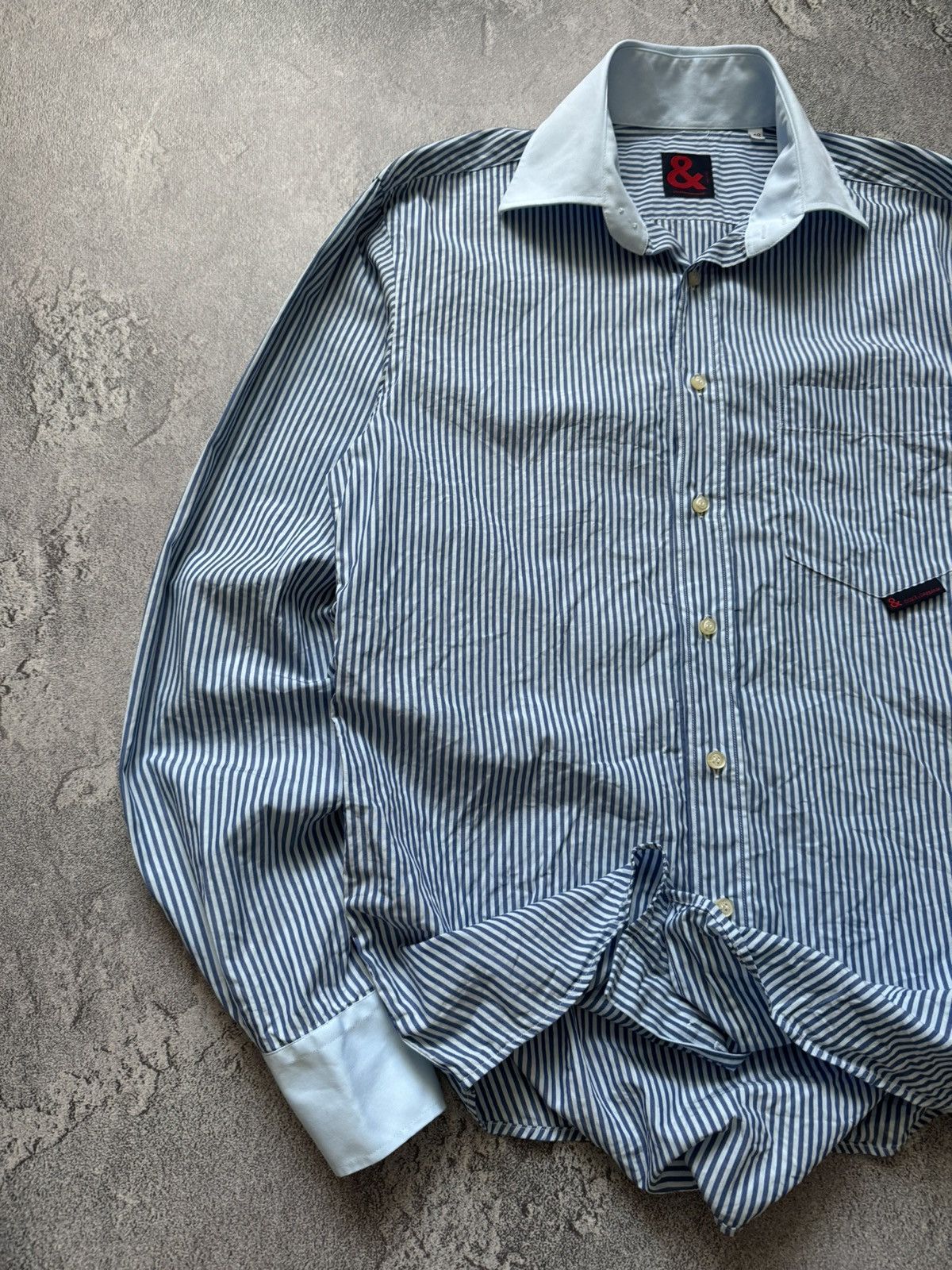 Dolce & Gabbana × Vintage Dolce & Gabbana M striped shirt button up polo long sleeve Size US M / EU 48-50 / 2 - 4 Thumbnail