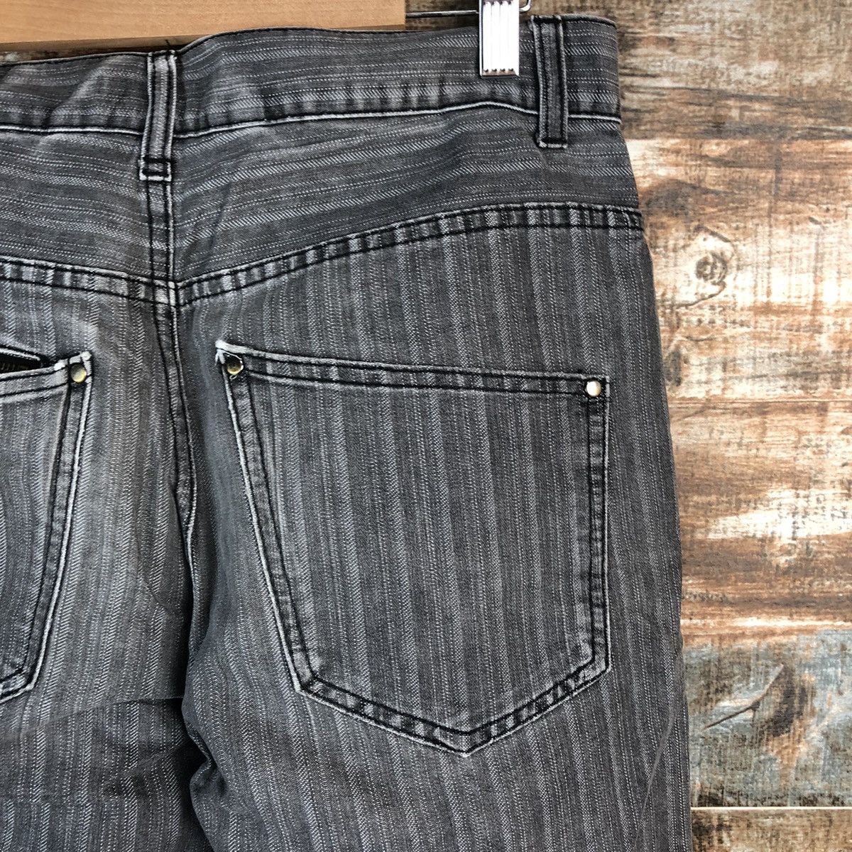 Japanese Brand Skkone Grey stripe cargo Casual Pants #A1434 Size US 32 / EU 48 - 16 Thumbnail