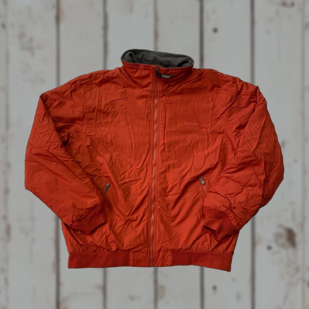 Vintage VINTAGE L.L. Bean Jacket Orange Fleece XL Bomber Jacket Mid-Length Zip Insulated Lined Pockets Men 90s Outdoor 80s Hiking Walking Size US XL / EU 56 / 4 - 1 Thumbnail