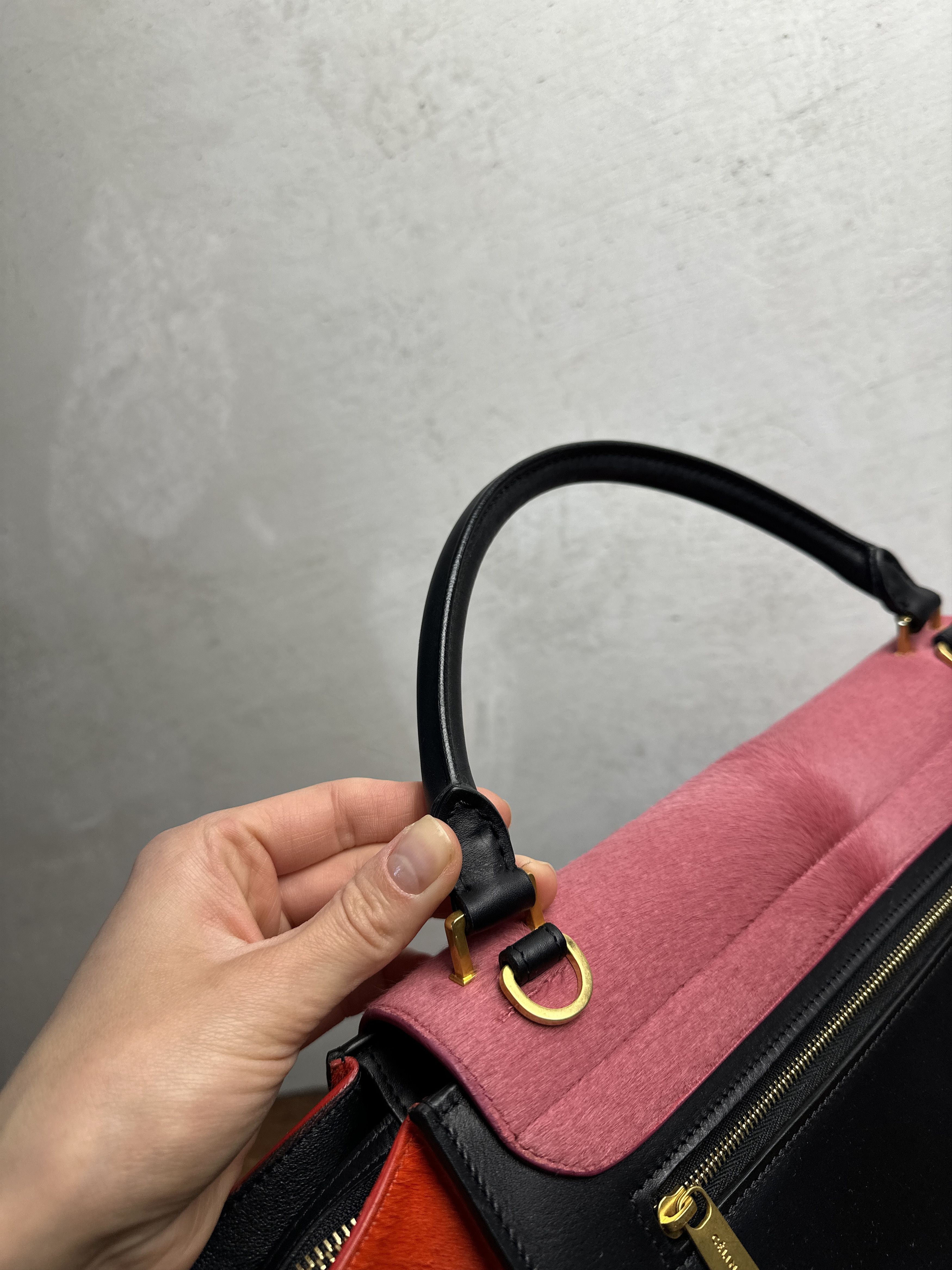 Celine Celine Trapeze Medium Ponyhair Tricolor Bag Size ONE SIZE - 6 Thumbnail
