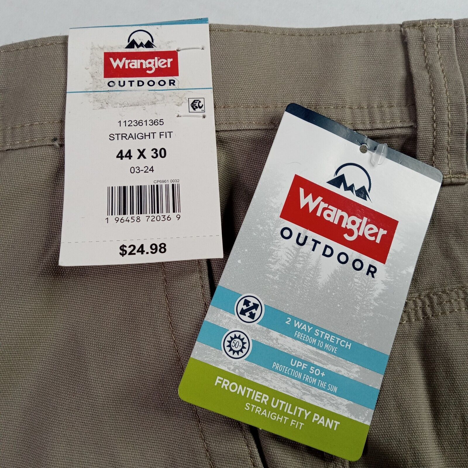 Wrangler Wrangler Outdoor Utility Pants Mens 44x30 Beige Straight Fit Size US 44 / EU 60 - 7 Thumbnail
