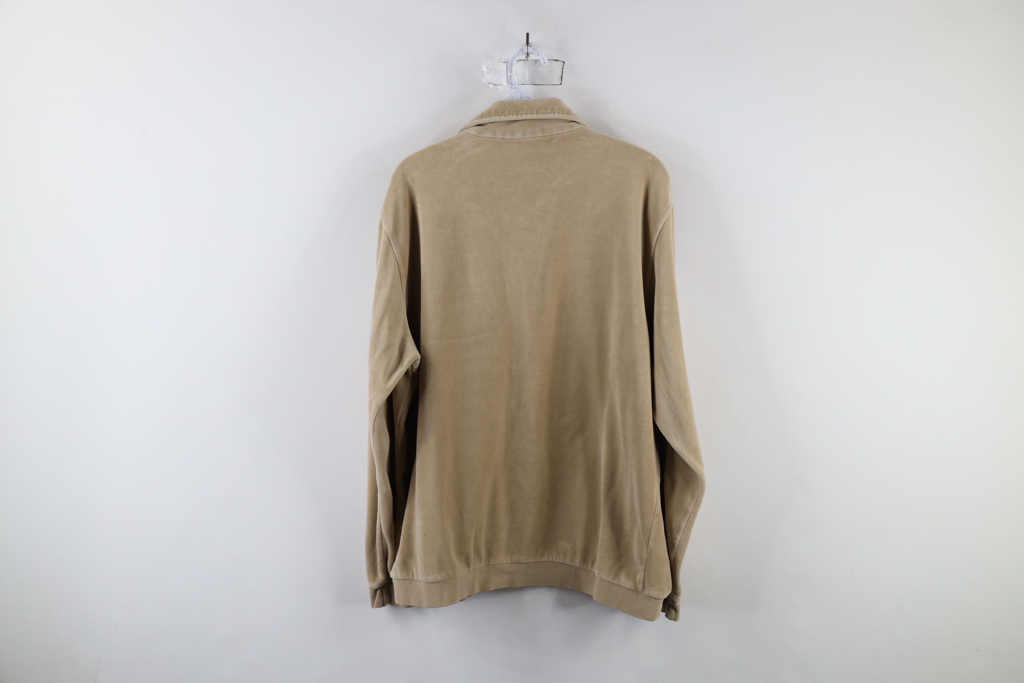 Vintage Vintage 90s Streetwear Velour Collared Pullover Sweater Size US L / EU 52-54 / 3 - 12 Thumbnail