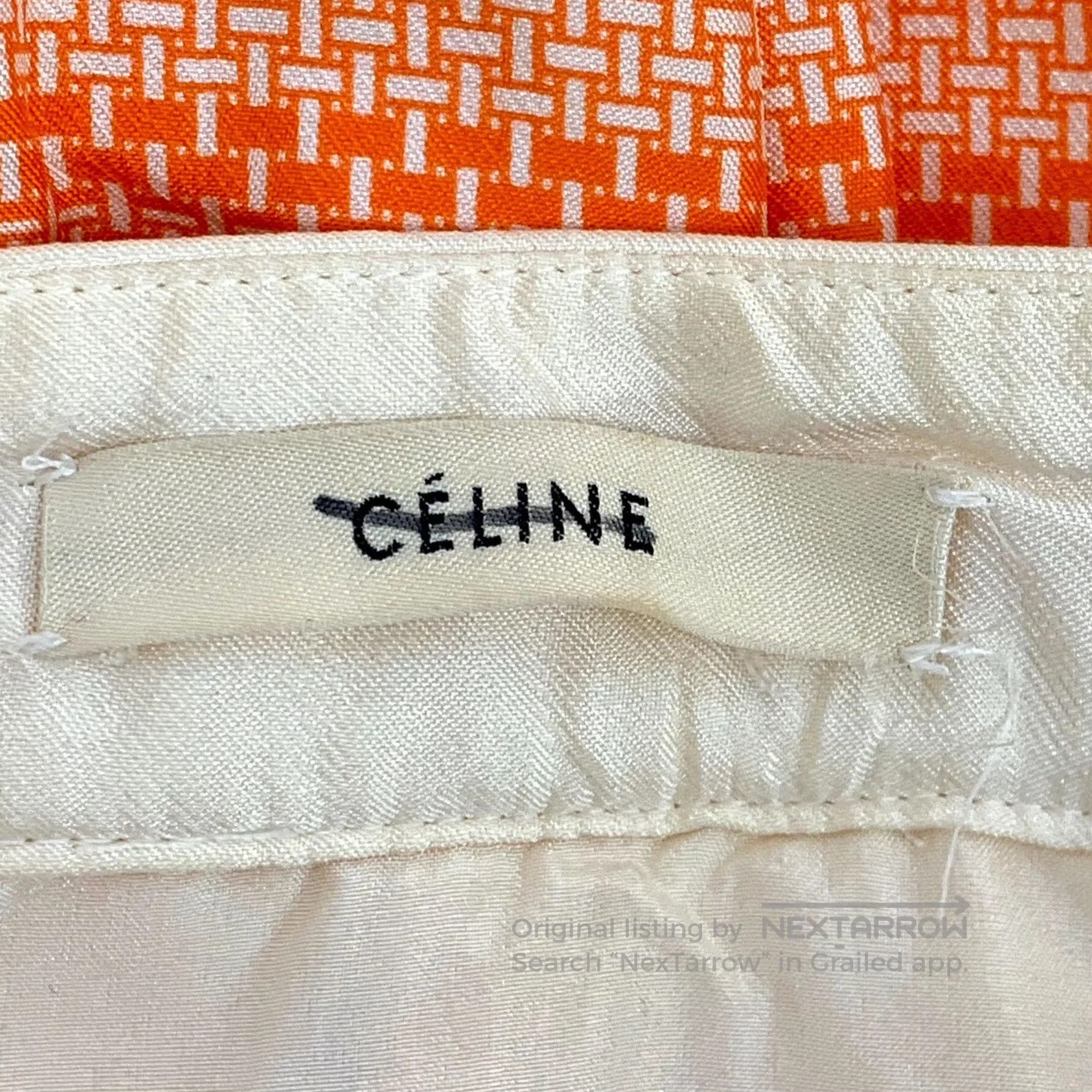 Celine Celine Orange Silk Pleated Casual Skirt. Size 35" - 5 Thumbnail