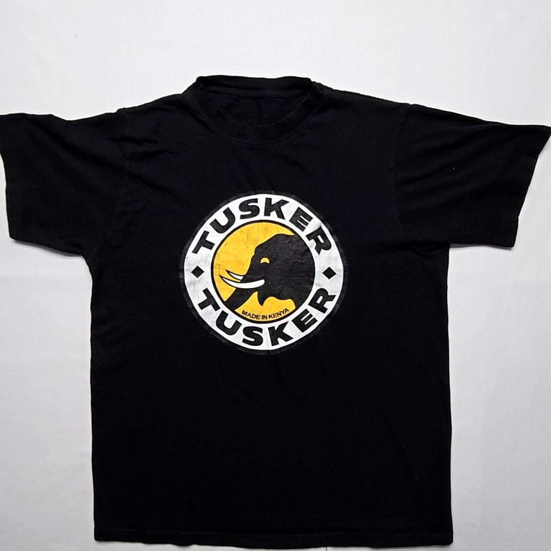 Vintage Vintage Tusker Beer Graphic Tee Black Elephant L Kenya Shirt Size US L / EU 52-54 / 3 - 1 Thumbnail