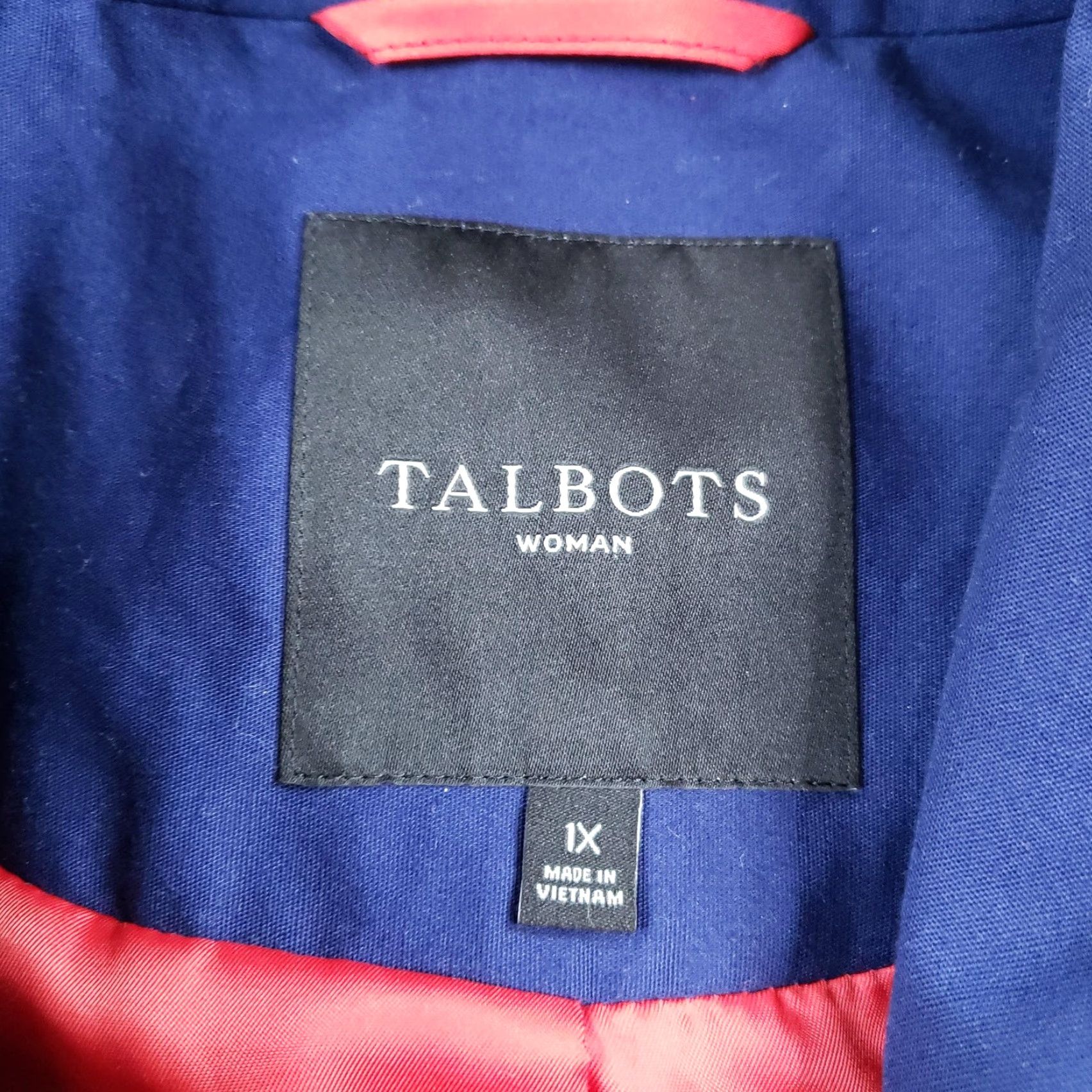 Talbots Talbots Womens Jacket 1X Blue White Striped Nautical Mid-Length Lined Button Size XL / US 12-14 / IT 48-50 - 5 Thumbnail