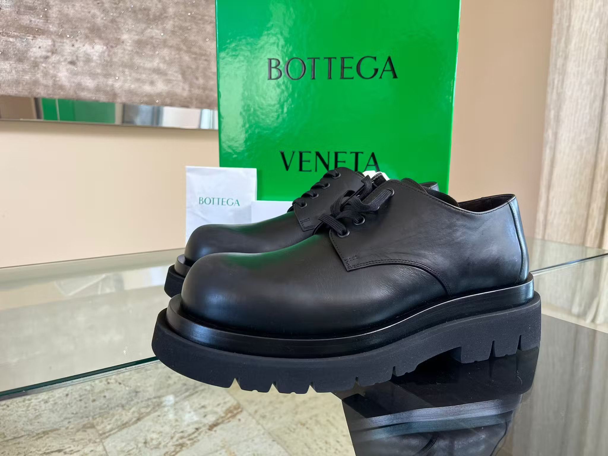 Bottega Veneta Military Calf Lug Boots Low Top in Black Size 45 Size US 12 / EU 45 - 3 Thumbnail