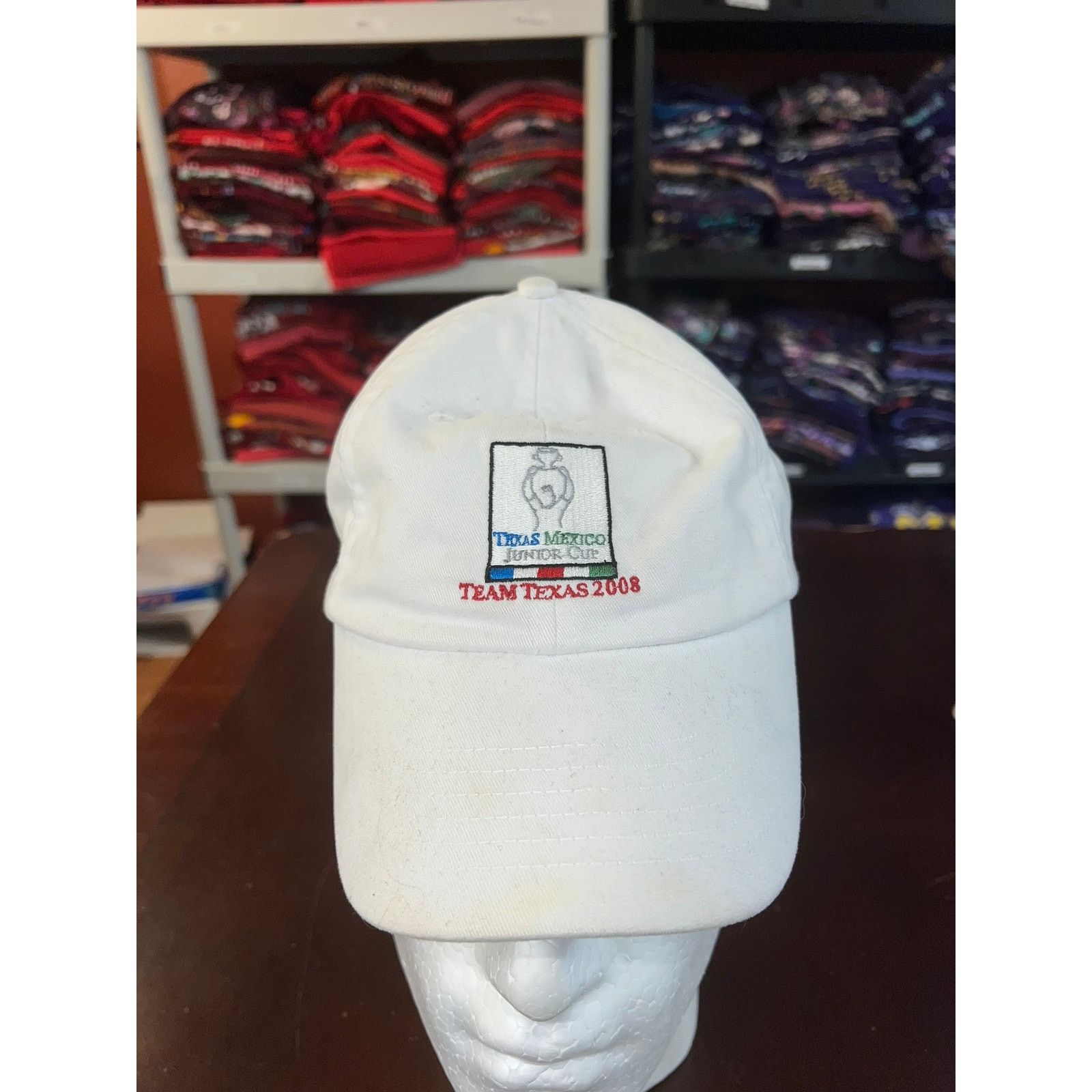 Vintage Texas Hat Team TX Mexico Junior Cup Soccer Futbol White Cap Size ONE SIZE - 1 Thumbnail