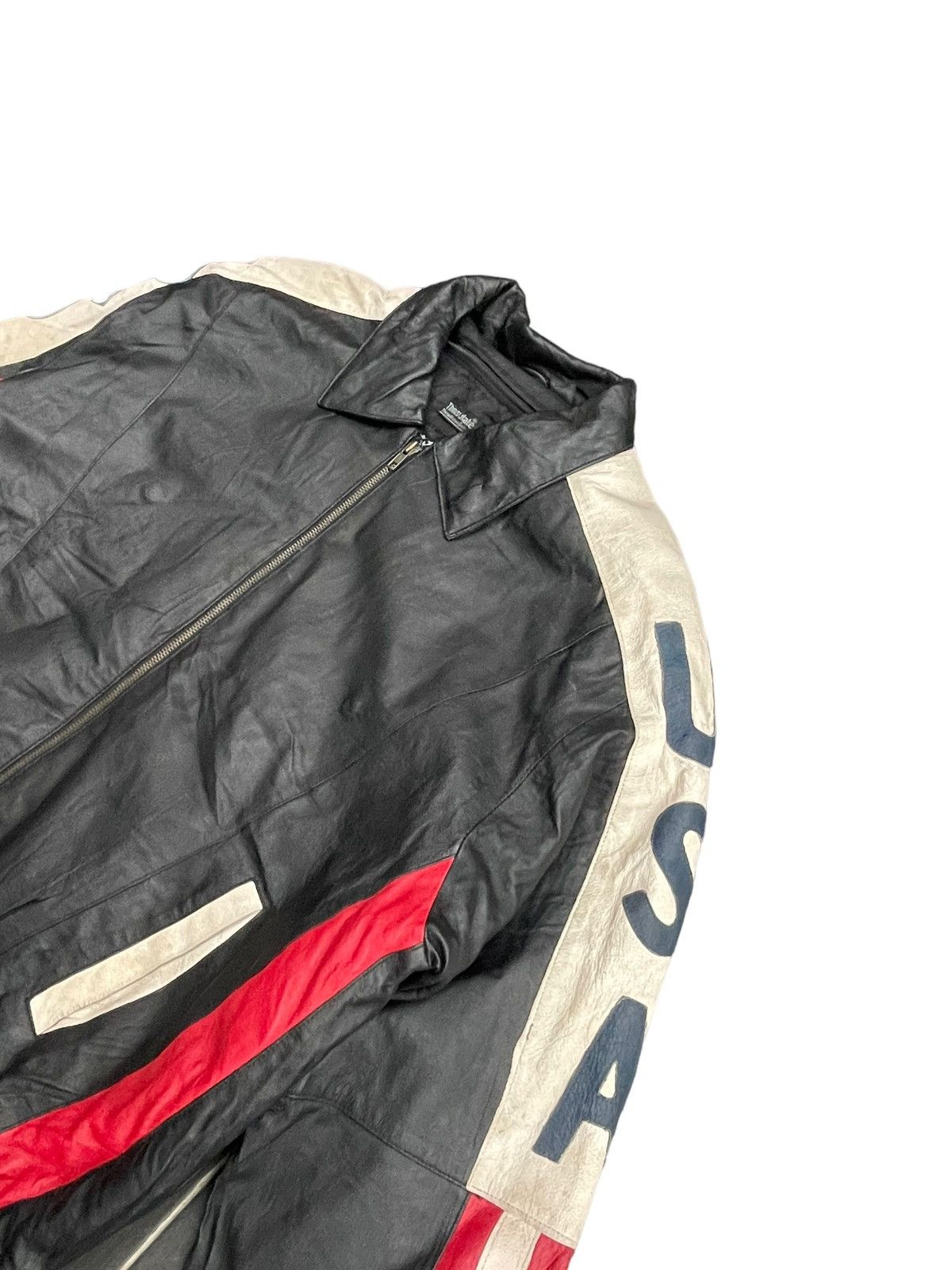 Vintage Usa Flag Leather Jacket Size US XL / EU 56 / 4 - 3 Thumbnail