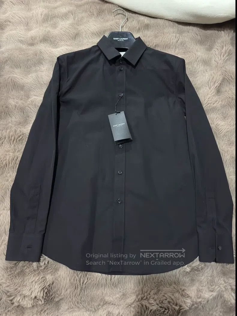 Saint Laurent Paris Saint Laurent Paris Solid Black Shirt Size XS / US 0-2 / IT 36-38 - 7 Thumbnail