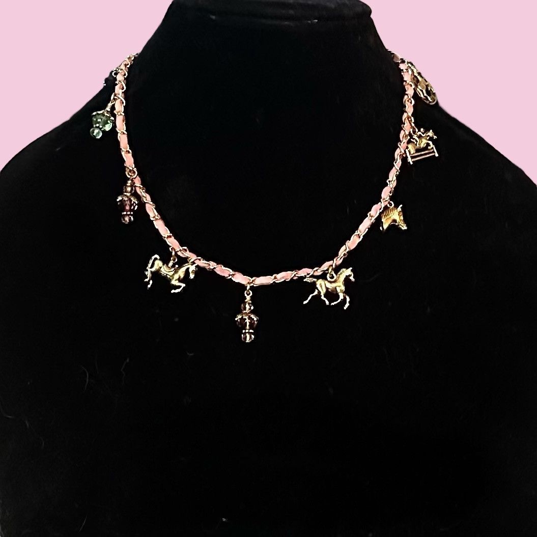 Other Posh Rox pink woven necklace with horse theme charms Size ONE SIZE - 1 Thumbnail