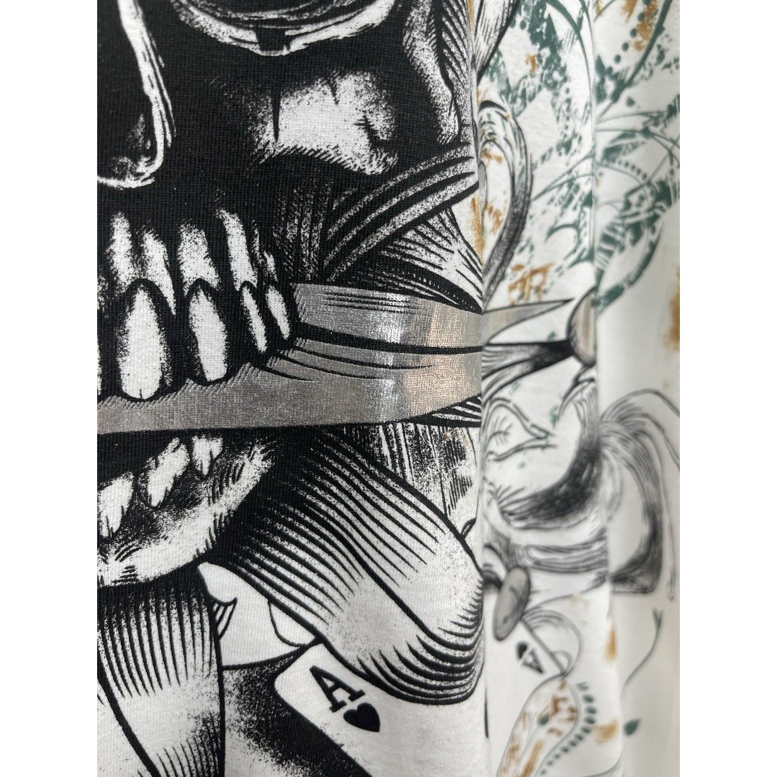 Fruit Of The Loom Vintage Y2K Joker Skull Gambling AOP Grunge T-Shirt Adult Si Size US XL / EU 56 / 4 - 5 Thumbnail