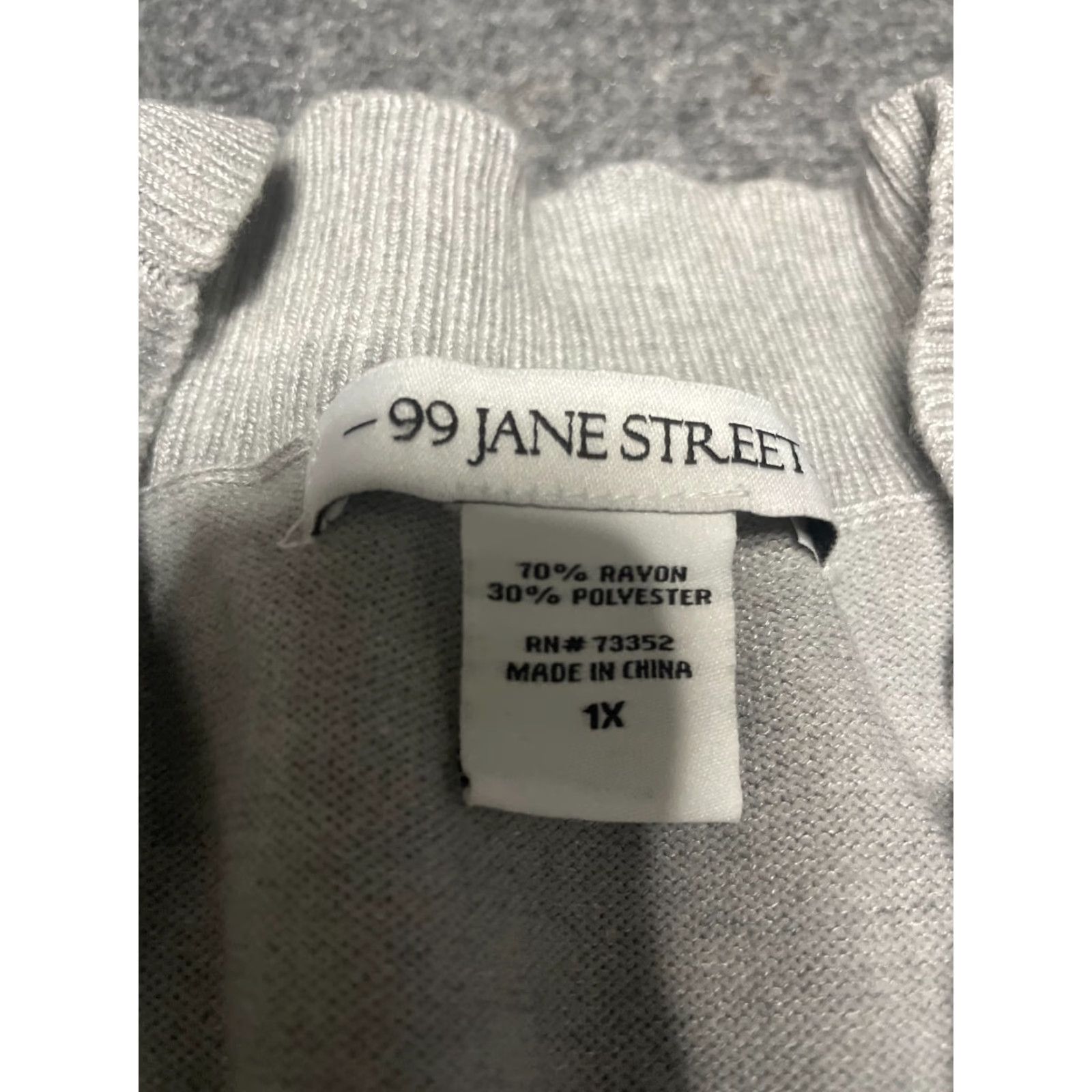 Vintage 99 Jane Street Shirt (No) 1X Gray Open Front Cardigan Sweater Womens Bohemian Classic Knit Long Sleeve Regular Open Front Casual Fall Winter Spring Size XL / US 12-14 / IT 48-50 - 2 Thumbnail