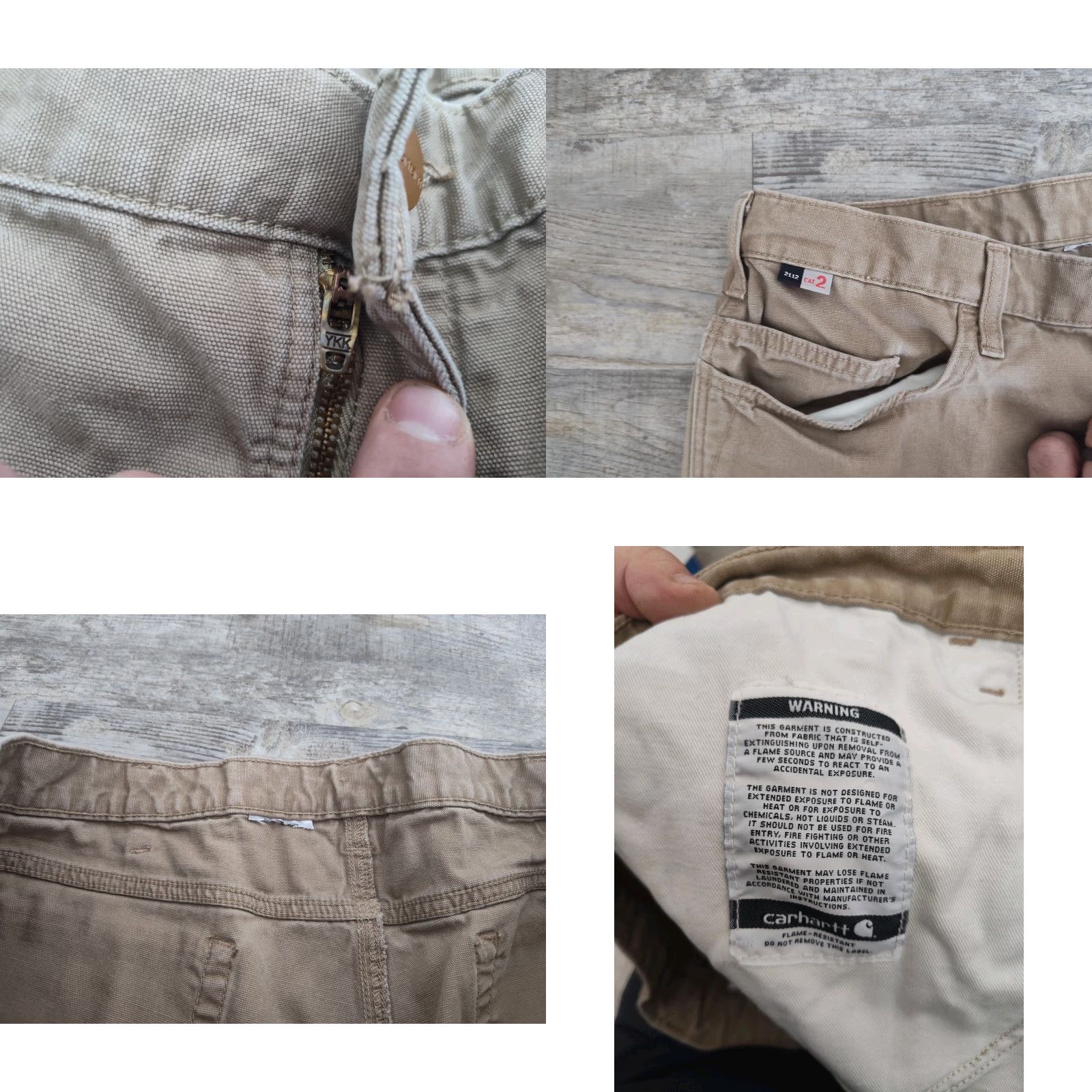 Carhartt VINTAGE Carhartt FR Relaxed Fit Canvas Carpenter Womens Workwear Pants Khaki Straight 18 Size 40" / US 18 - 8 Thumbnail