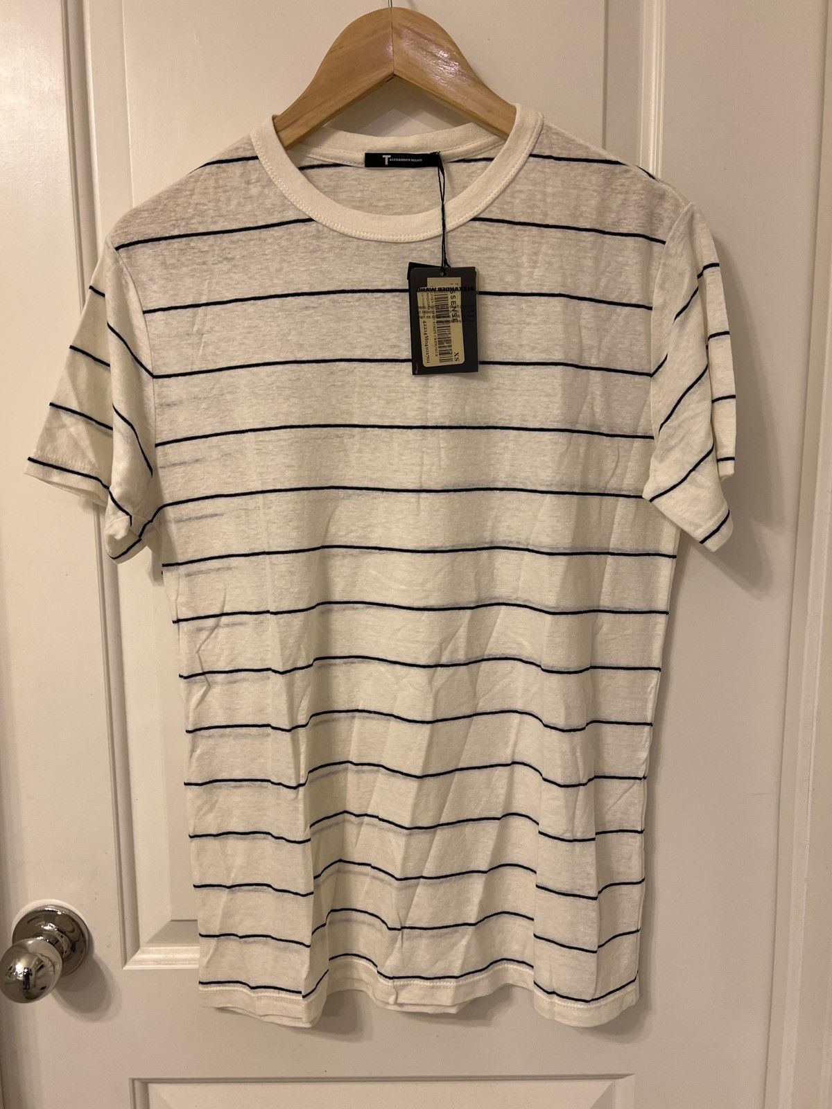 Alexander Wang × T by Alexander Wang T by Alexander Wang Sz XS Linen Cotton Stripe Crewneck Size US XS / EU 42 / 0 - 1 Thumbnail