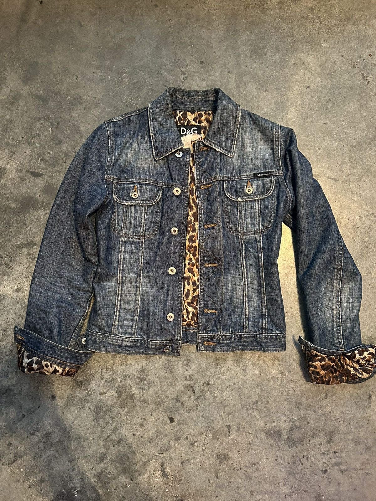 Image of Dolce Gabbana Vintage Dolce&gabbana Detailed Denim Jacket in Blue, Women's (Size XS)