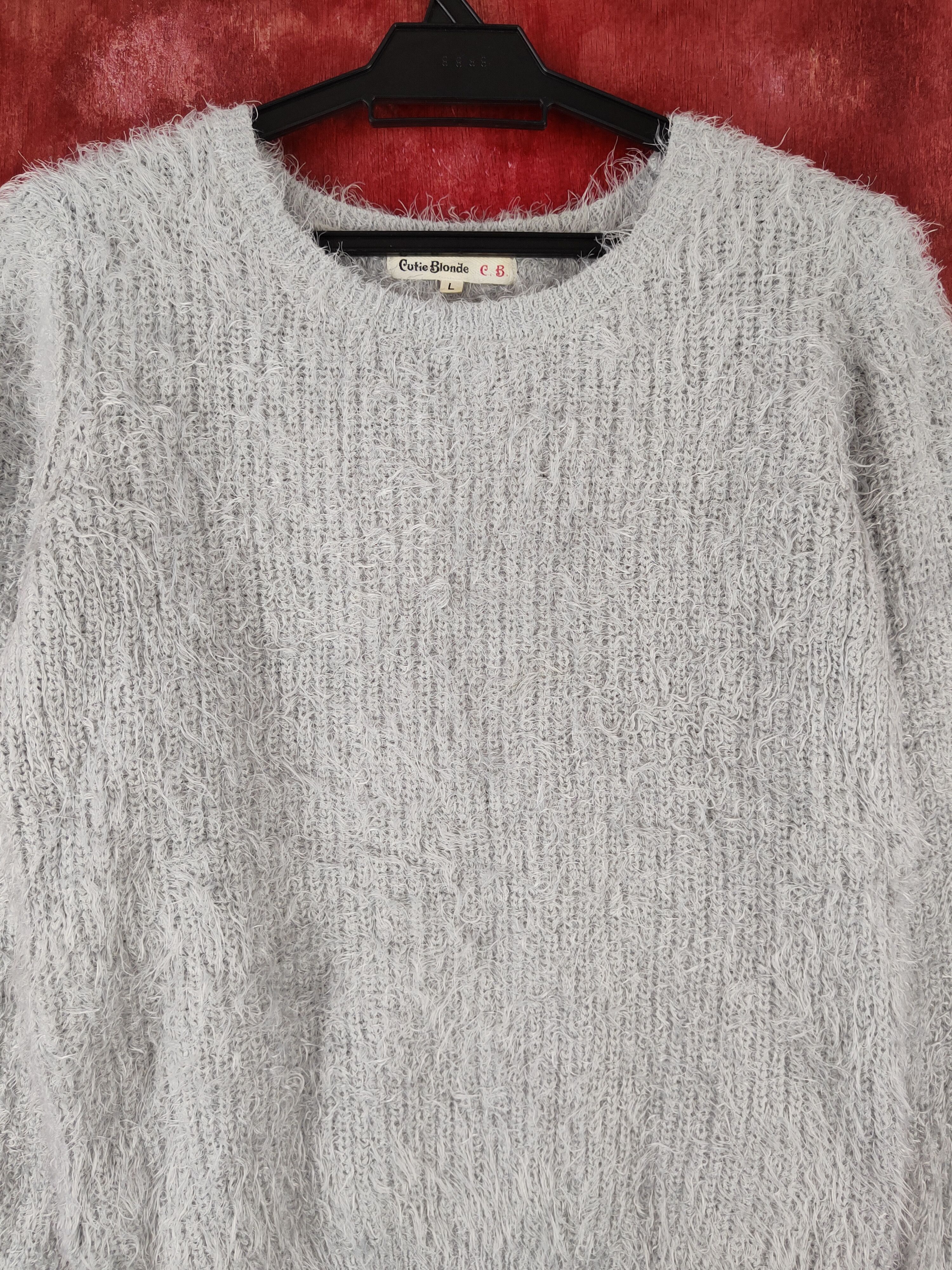 Homespun Knitwear × Japanese Brand × Vintage Cutie Blondie Gray Shag Shaggy Fur Mohair Knitwear #S1918 Size M / US 6-8 / IT 42-44 - 2 Thumbnail