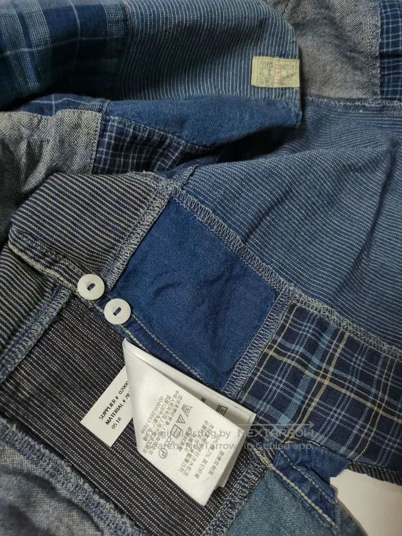 RRL Ralph Lauren RRL Indigo Patchwork Henry Shirt. Size US M / EU 48-50 / 2 - 4 Thumbnail