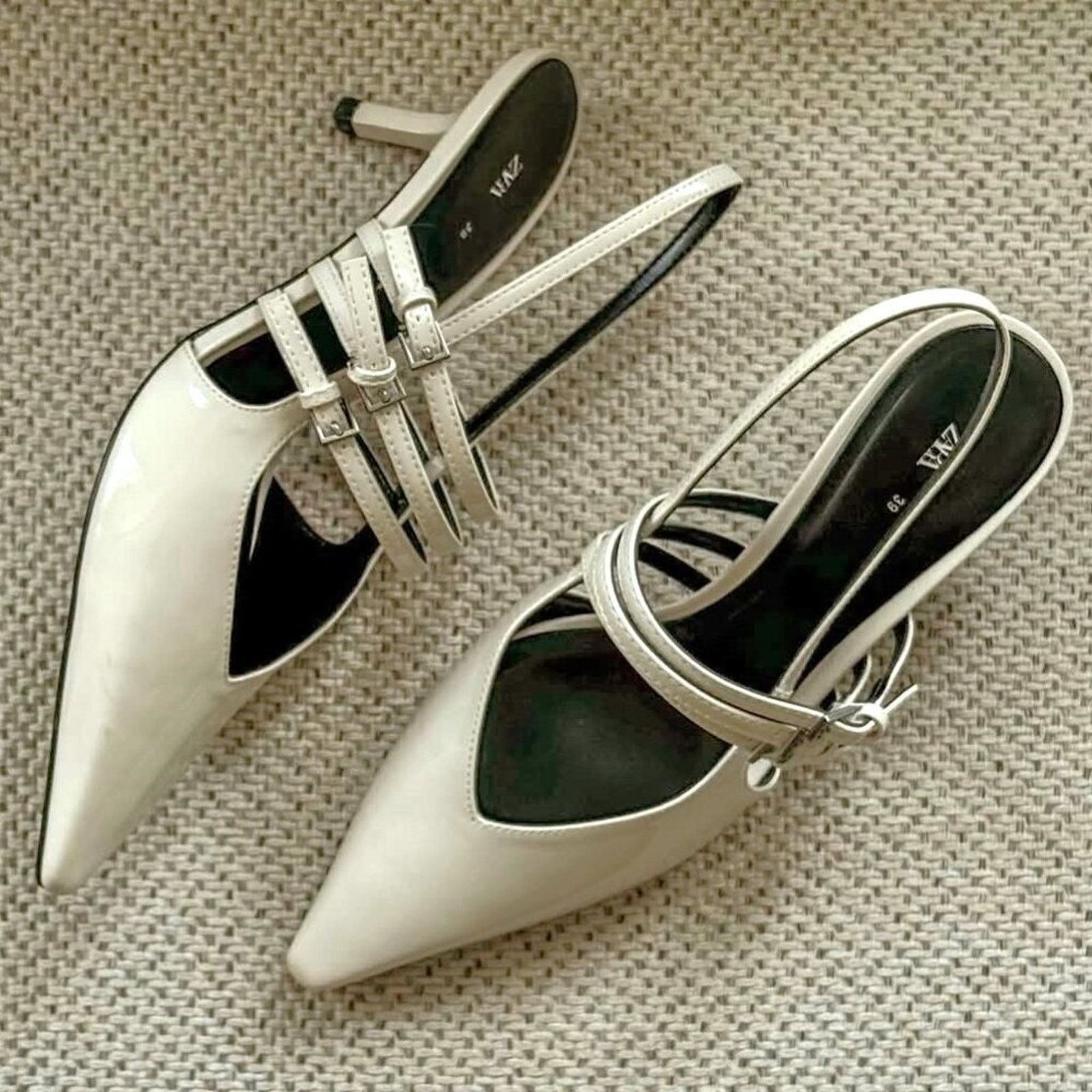 Zara HOT TREND!!! ZARA Pointed Toe Buckled Heels Size US 8 / IT 38 - 11 Thumbnail