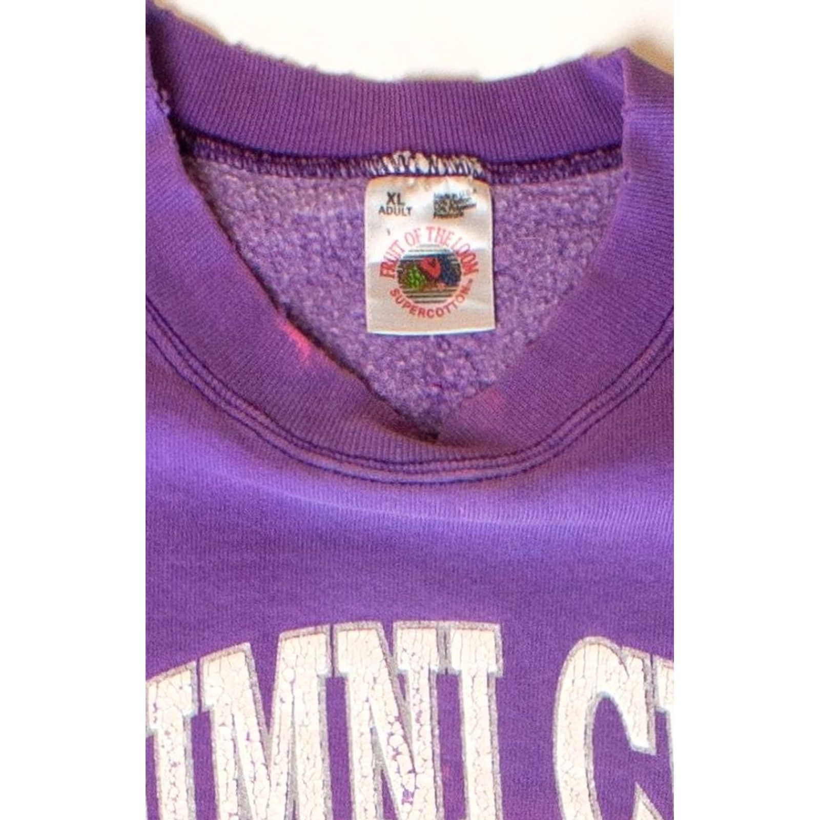 Fruit Of The Loom VINTAGE Faded Chicago Alumni Club Sweatshirt 1990s Sweatshirt Adult X-Large Purple Chicago Alumni Club Mens Girls Womens Size US XL / EU 56 / 4 - 3 Thumbnail