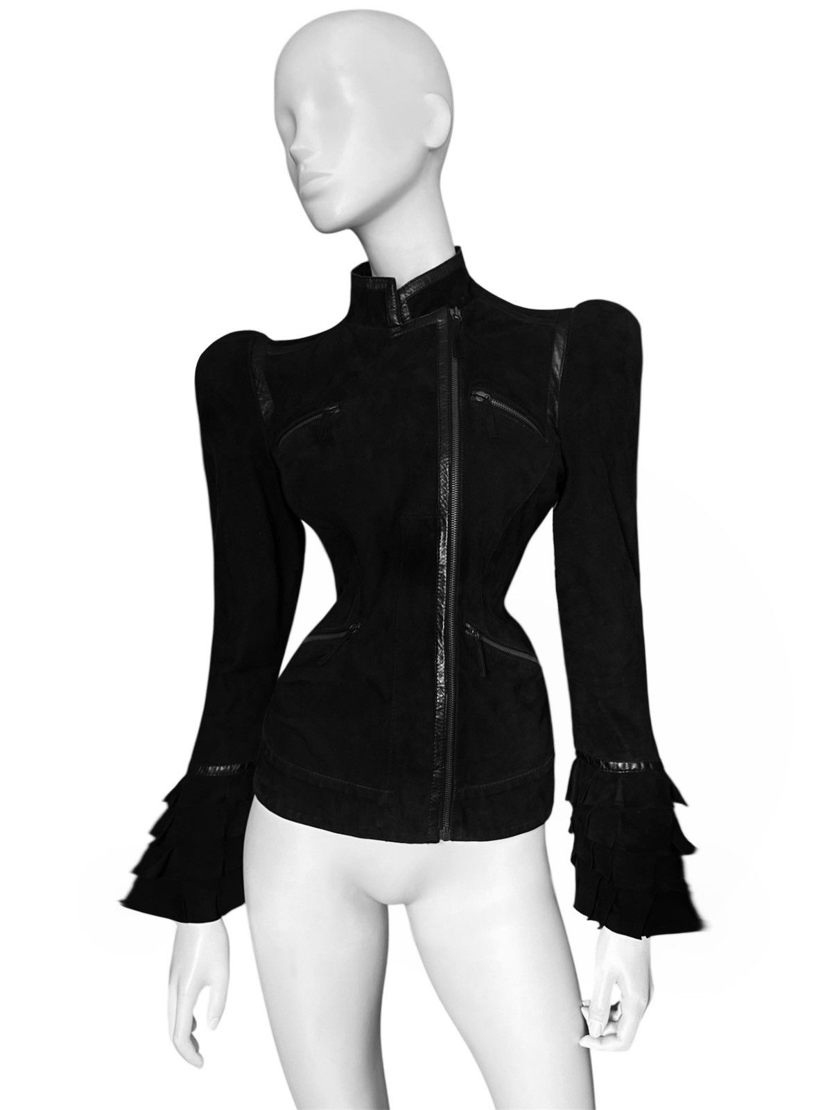Roberto Cavalli Roberto Cavalli Runway Suede Leather Jacket Size S / US 4 / IT 40 - 1 Thumbnail