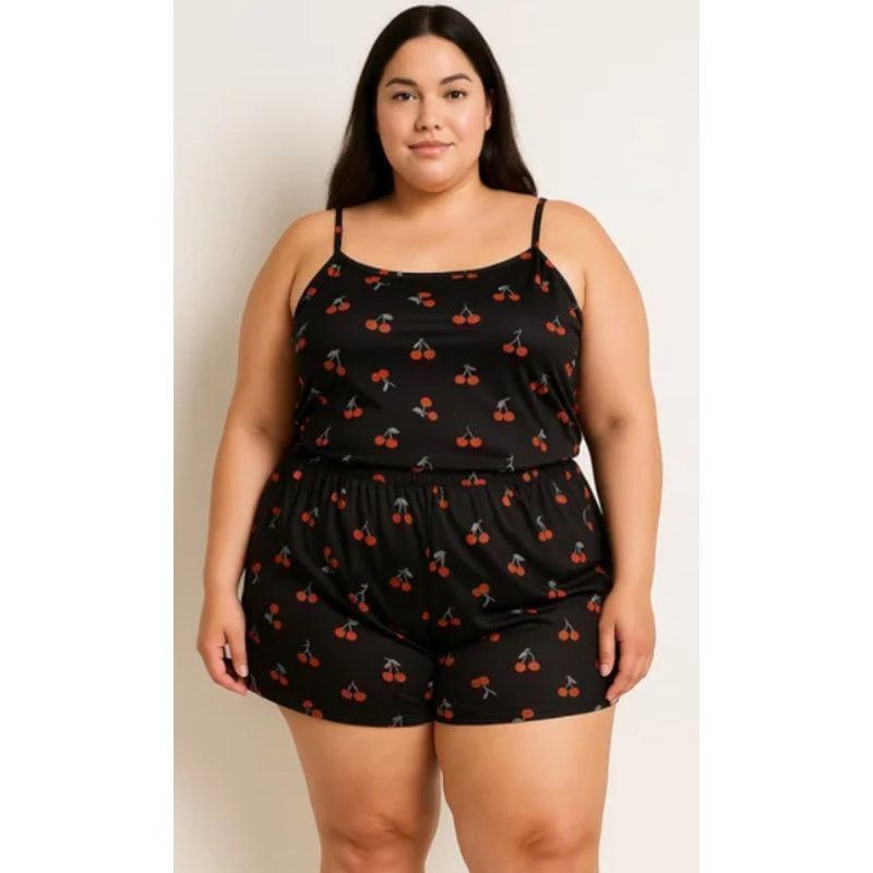 Other Y2K Cherry Print Pajama Set Black Sleepwear Cami 2XL Size ONE SIZE - 1 Thumbnail