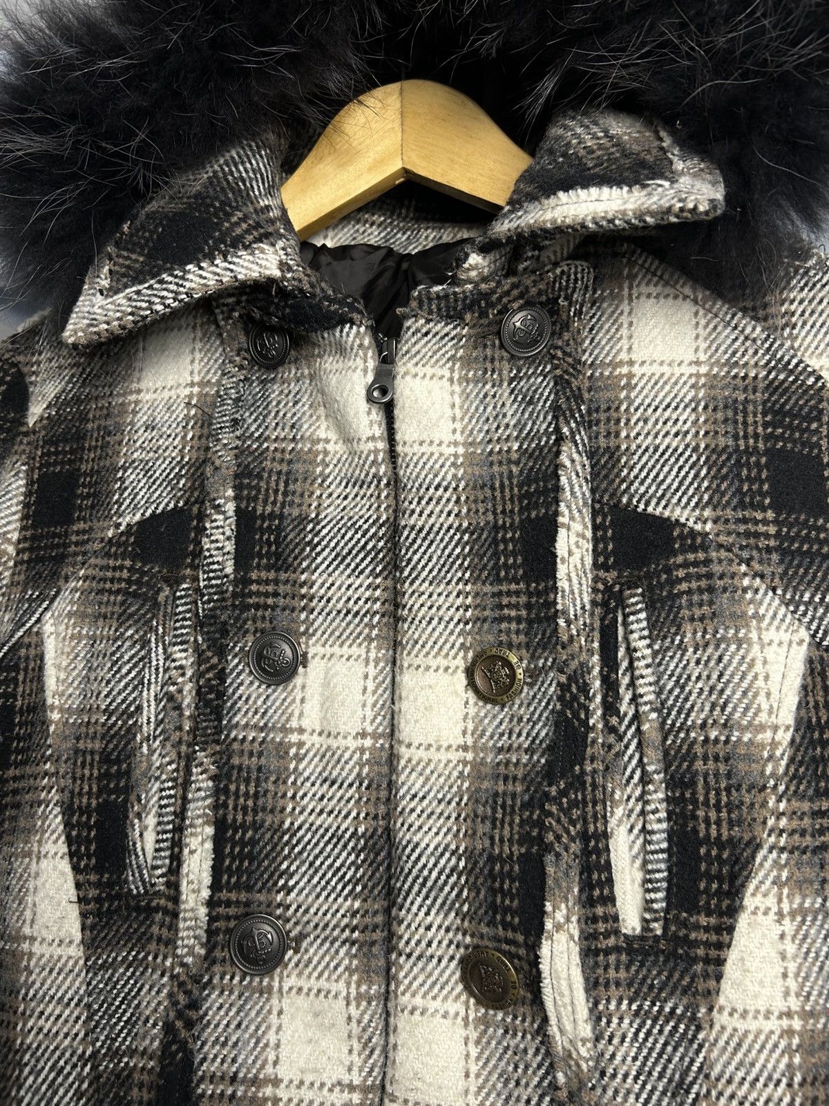 PPFM PPFM Studded Logo Fur hoodie Tartan Jacket Size US L / EU 52-54 / 3 - 6 Thumbnail