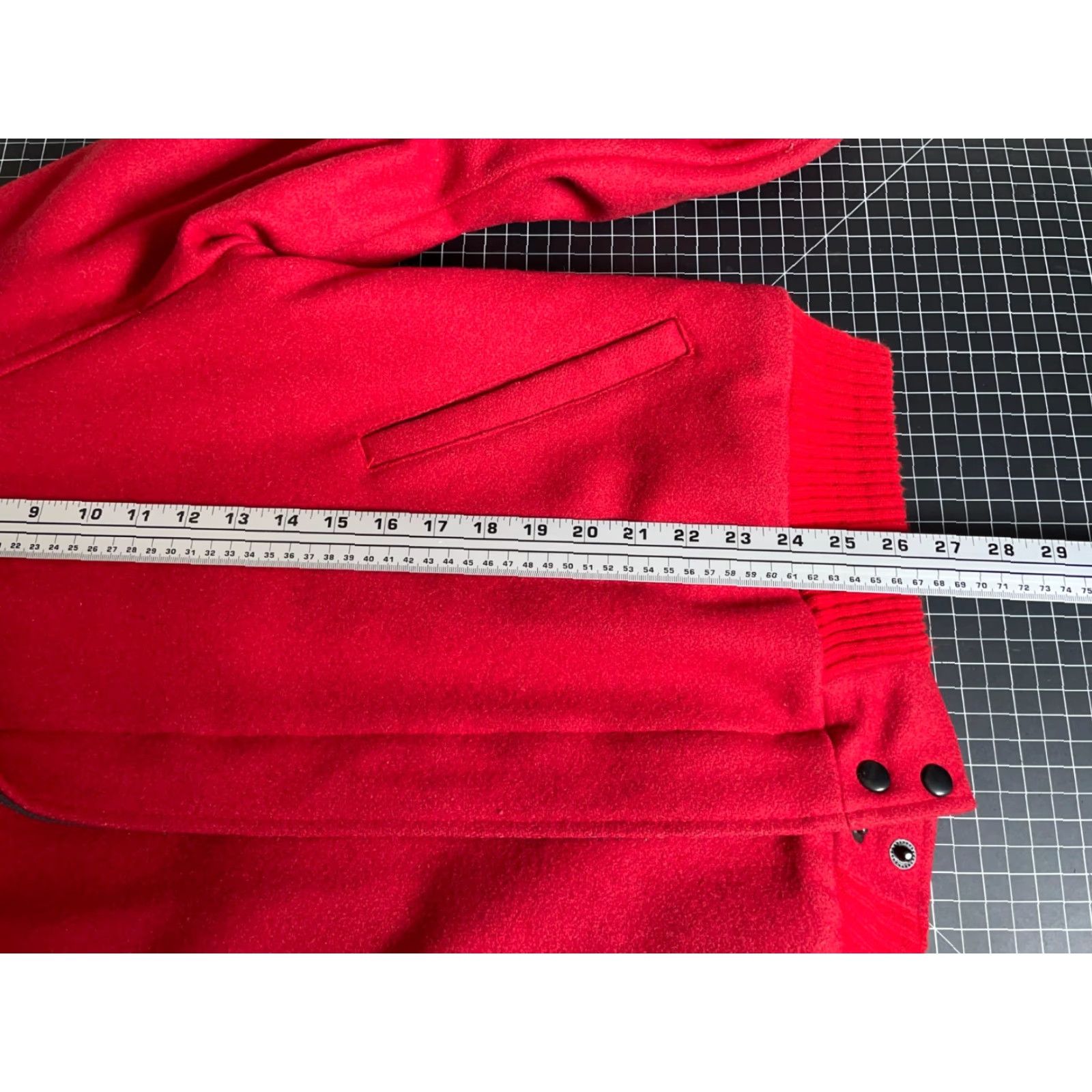 ASH VINTAGE DASH Wool Bomber Jacket Men’s 42 Large Red Zip Up Flannel Lining Canada Made Jacket Size US L / EU 52-54 / 3 - 6 Thumbnail