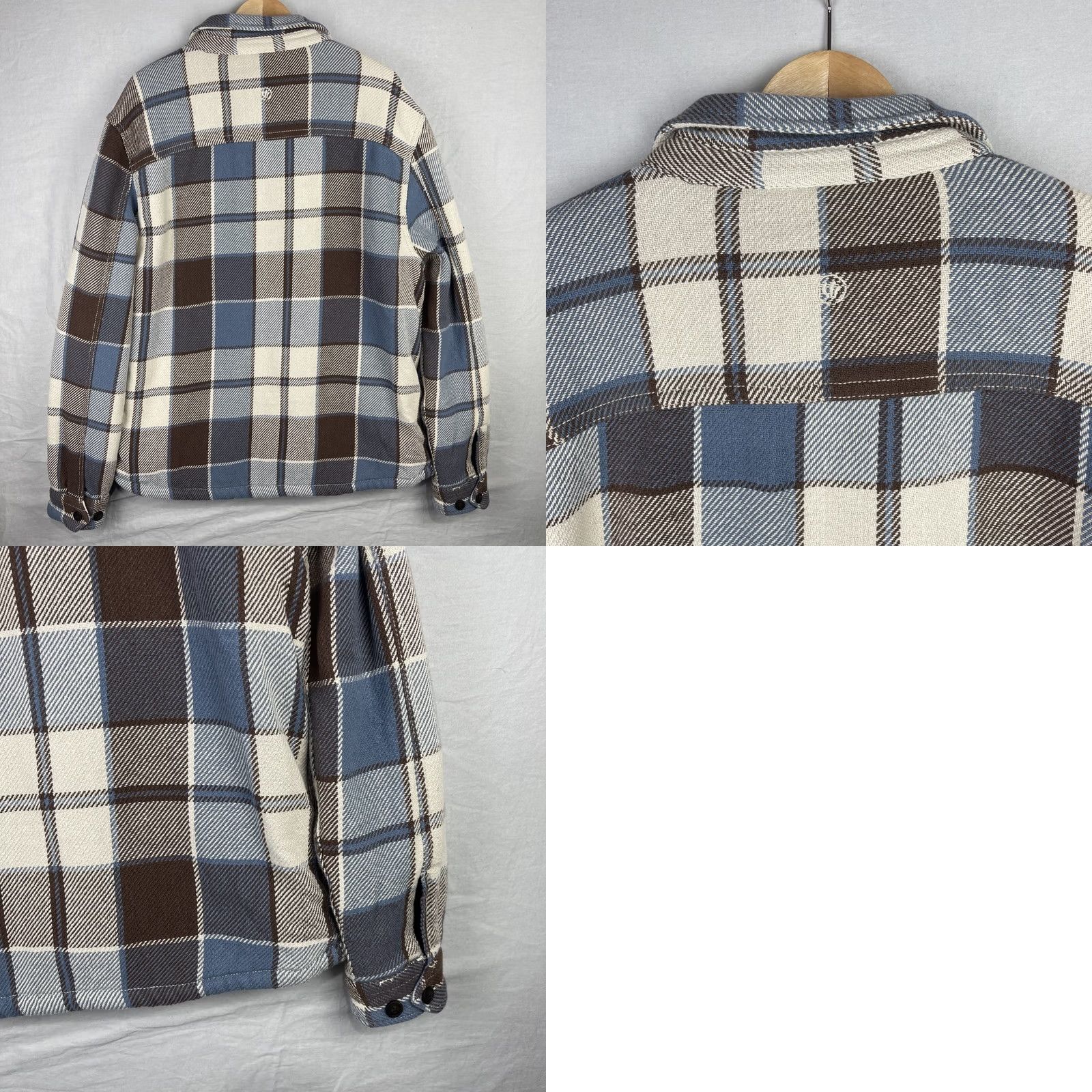 FatFace Fat Face Jacket Mens XL Blue Plaid Shacket Sherpa Lined Button Up Outdoor Hoodie? Size US XL / EU 56 / 4 - 9 Thumbnail