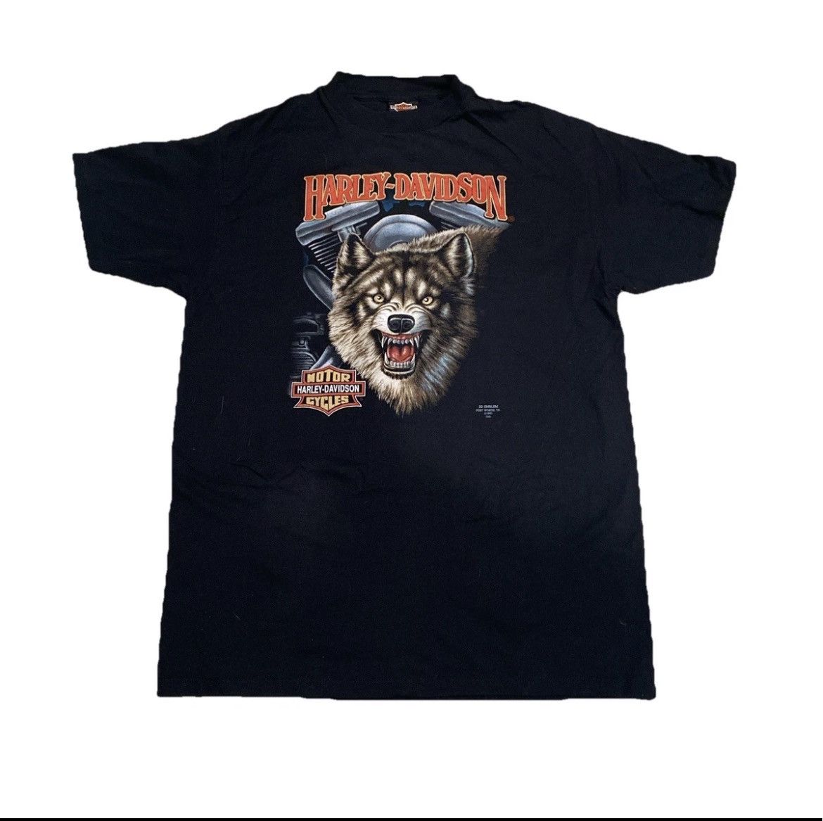 Vintage 1991 Harley Davidson Wolf 3D Emblem Size XL