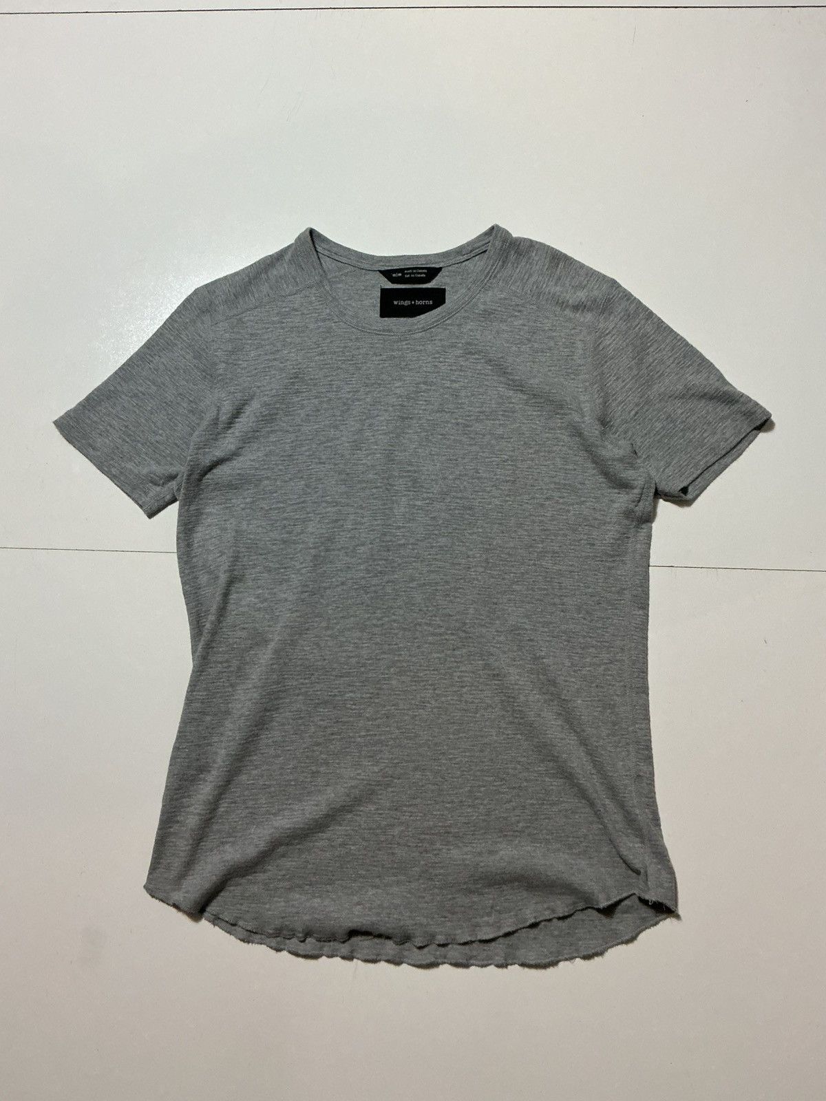 Wings + Horns Wings + Horns Heather Gray Textured Curved Hem T-Shirt Size US M / EU 48-50 / 2 - 1 Thumbnail