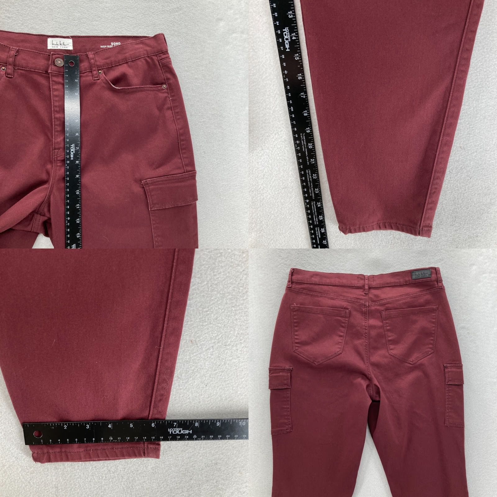 Nicole Miller Nicole Miller Soho Skinny Ankle Jeans Women's 14 Red Stretch Denim Cargo Pockets Jeans Size 24" / US 00 / IT 34 - 8 Thumbnail