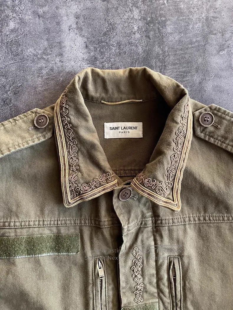 Saint Laurent Paris Saint Laurent Paris Military Green Gold Thread Court Embro Size XS / US 0-2 / IT 36-38 - 8 Thumbnail