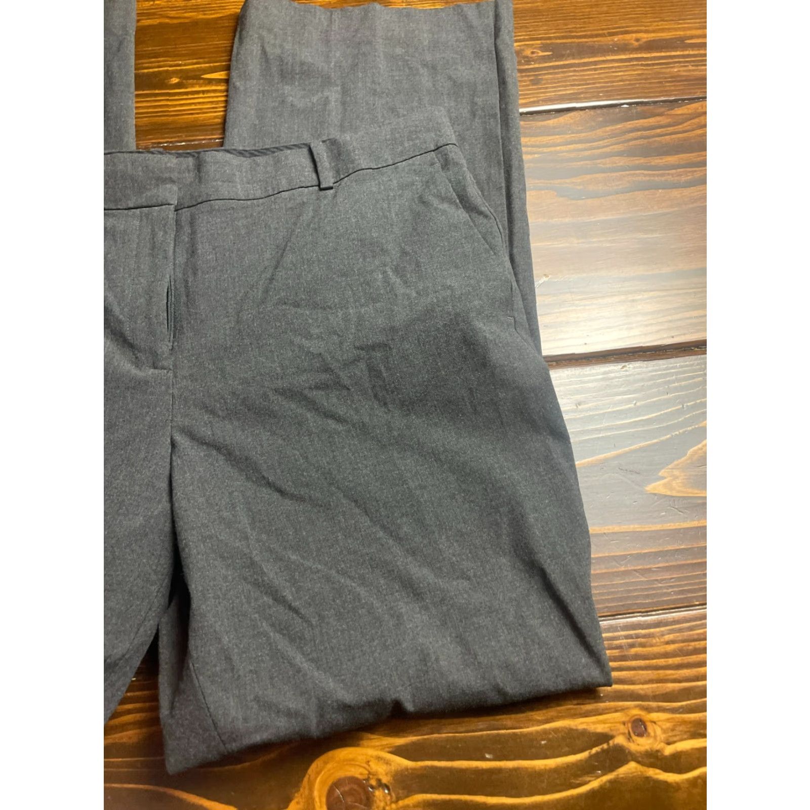 Ann Taylor Ann Taylor Women's Pants Dress Pants, Size 14, Gray, Ann Fit, Straight Leg, Flat Front, Inseam 32 in, Polyester Blend, Hook & Eye, Regular Size 25" / US 0 / IT 36 - 3 Thumbnail