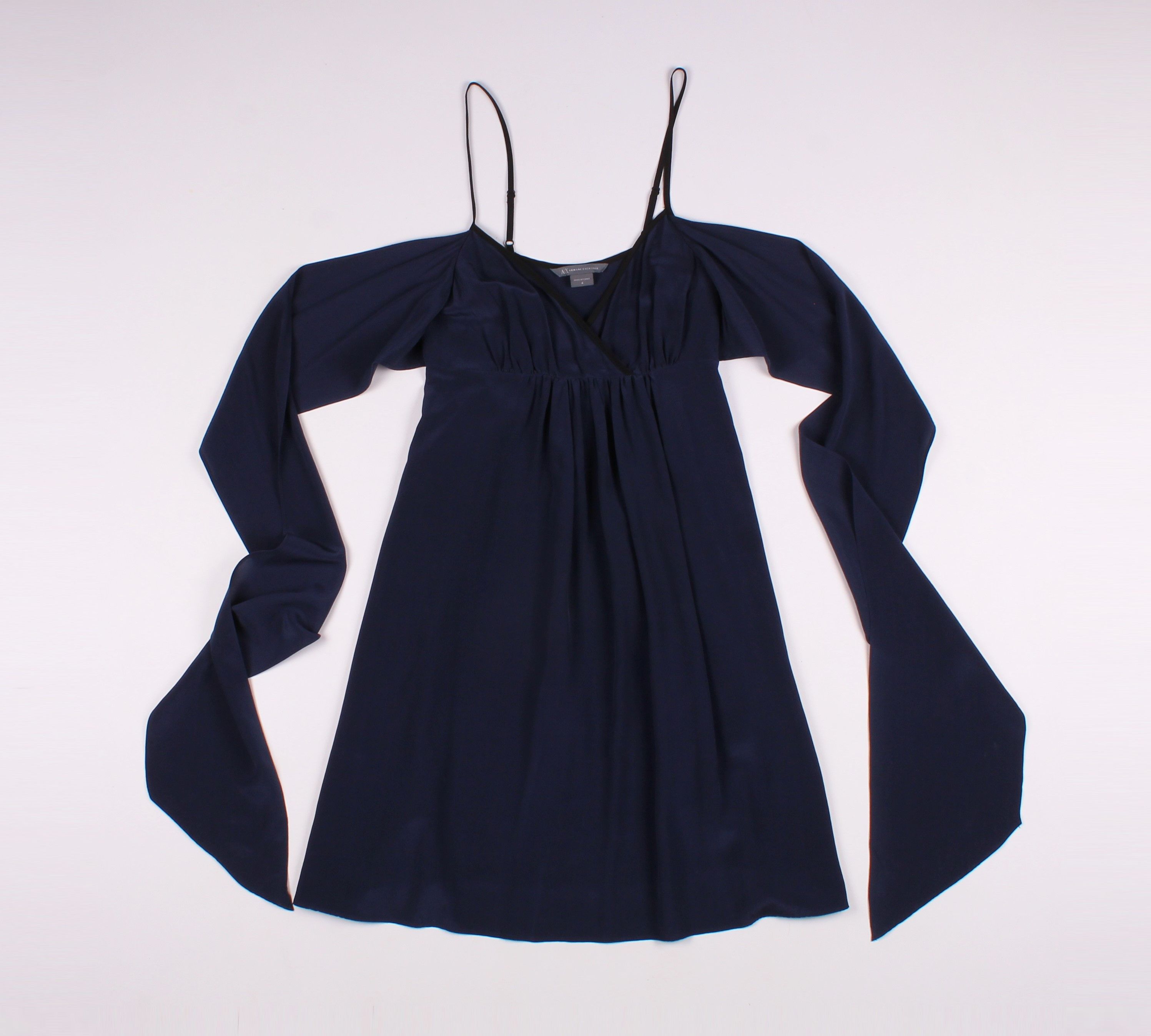 Armani Armani Exchange Navy Silk Mini Dress Size XS / US 0-2 / IT 36-38 - 4 Thumbnail