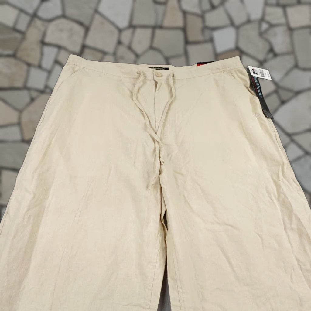 Southpole VINTAGE Southpole Pants Mens 2XL Beige Linen Baggy Relaxed Deadstock Y2K Size US 39 - 1 Thumbnail