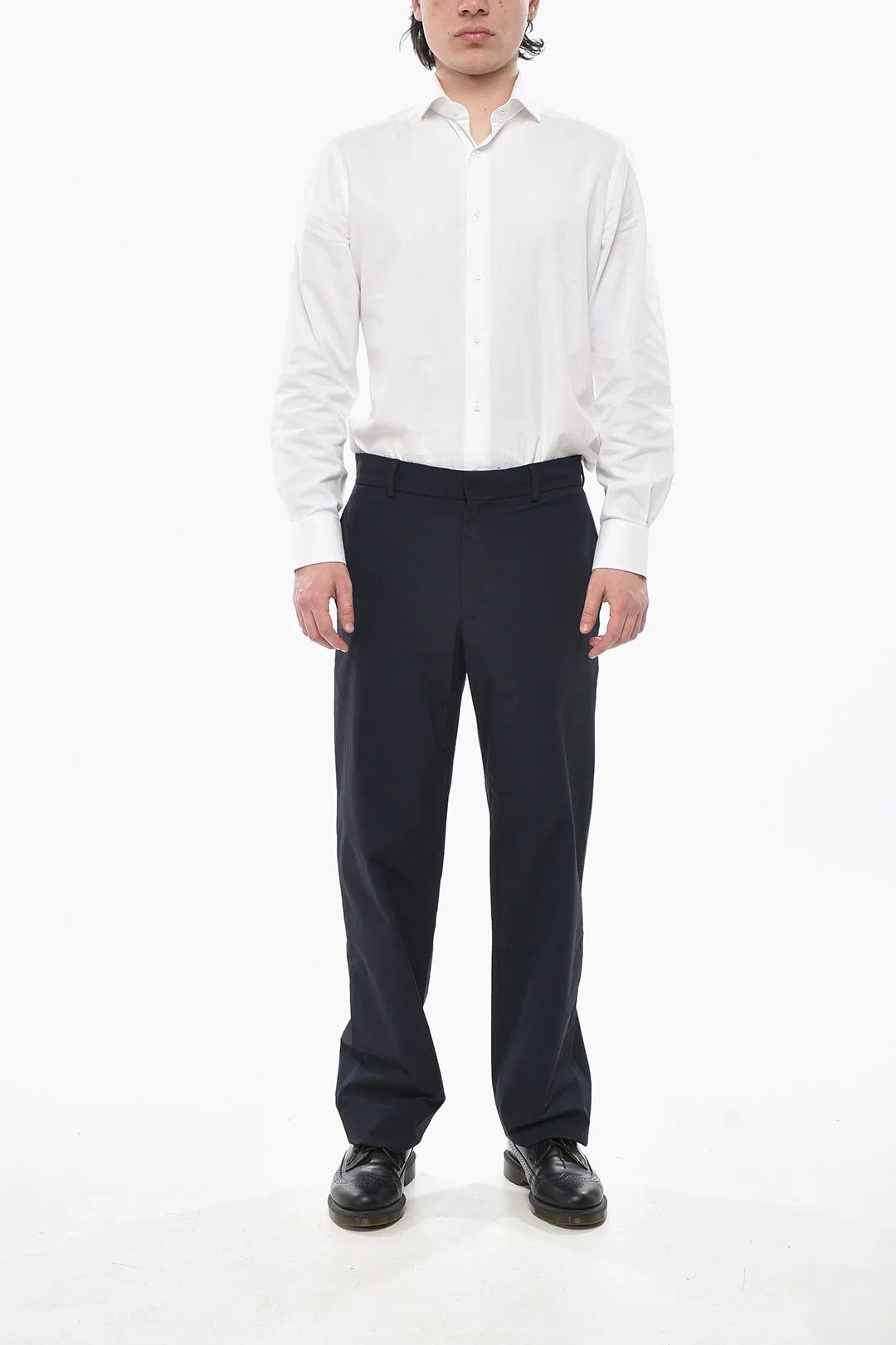 Givenchy og1mm0326 Elasticized Nylon Straight-Leg Chino Pant in Blue Size US 34 / EU 50 - 4 Thumbnail