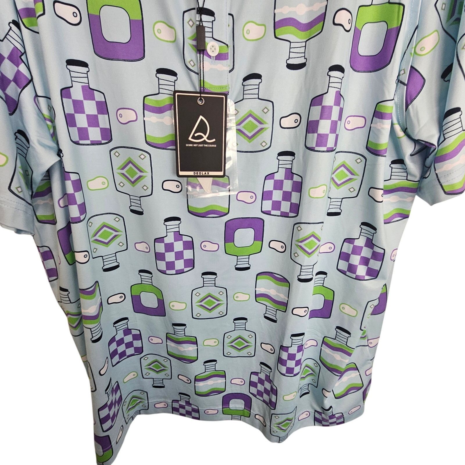 Deal Design Deolax Mens WIne Bottle Golf Polo Shirt XXL Stretch Wicking Size US XXL / EU 58 / 5 - 3 Thumbnail