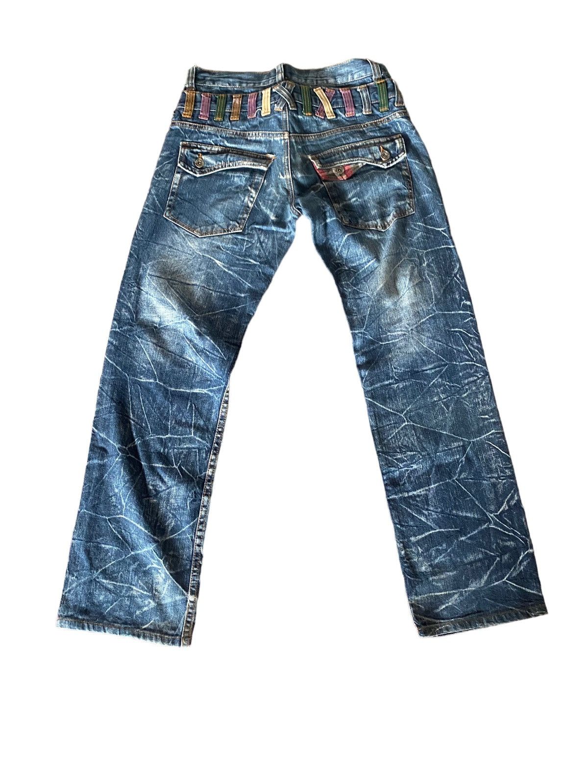 Hysteric Glamour × Japanese Brand × Vintage 🔥RARE🔥Vintage Nylaus Jeans Double Waist Lightning Style Size US 31 - 2 Thumbnail