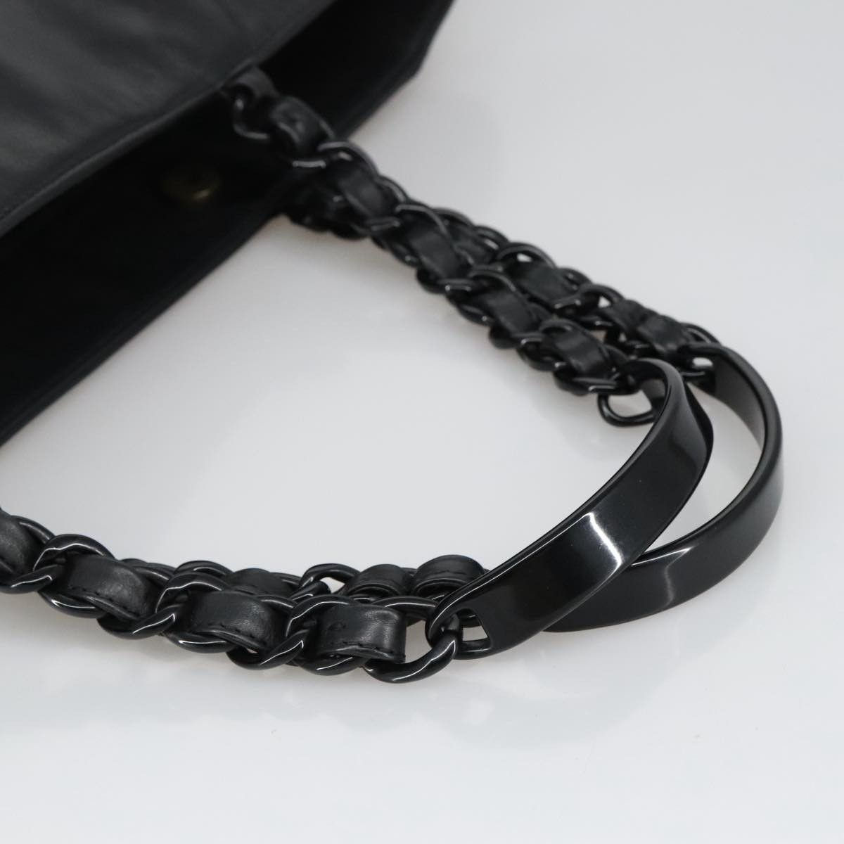 Chanel CHANEL Coco Mark Chain Tote Bag Lamb Skin Black CC Size ONE SIZE - 7 Thumbnail