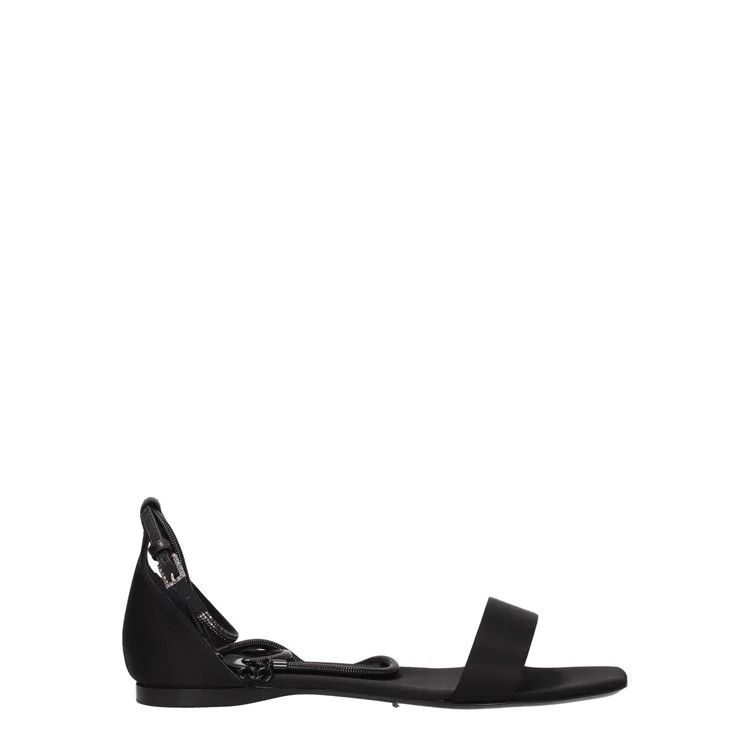 Max Mara ob1o1e1124 Satin Sandals in Black Size US 7 / IT 37 - 1 Thumbnail