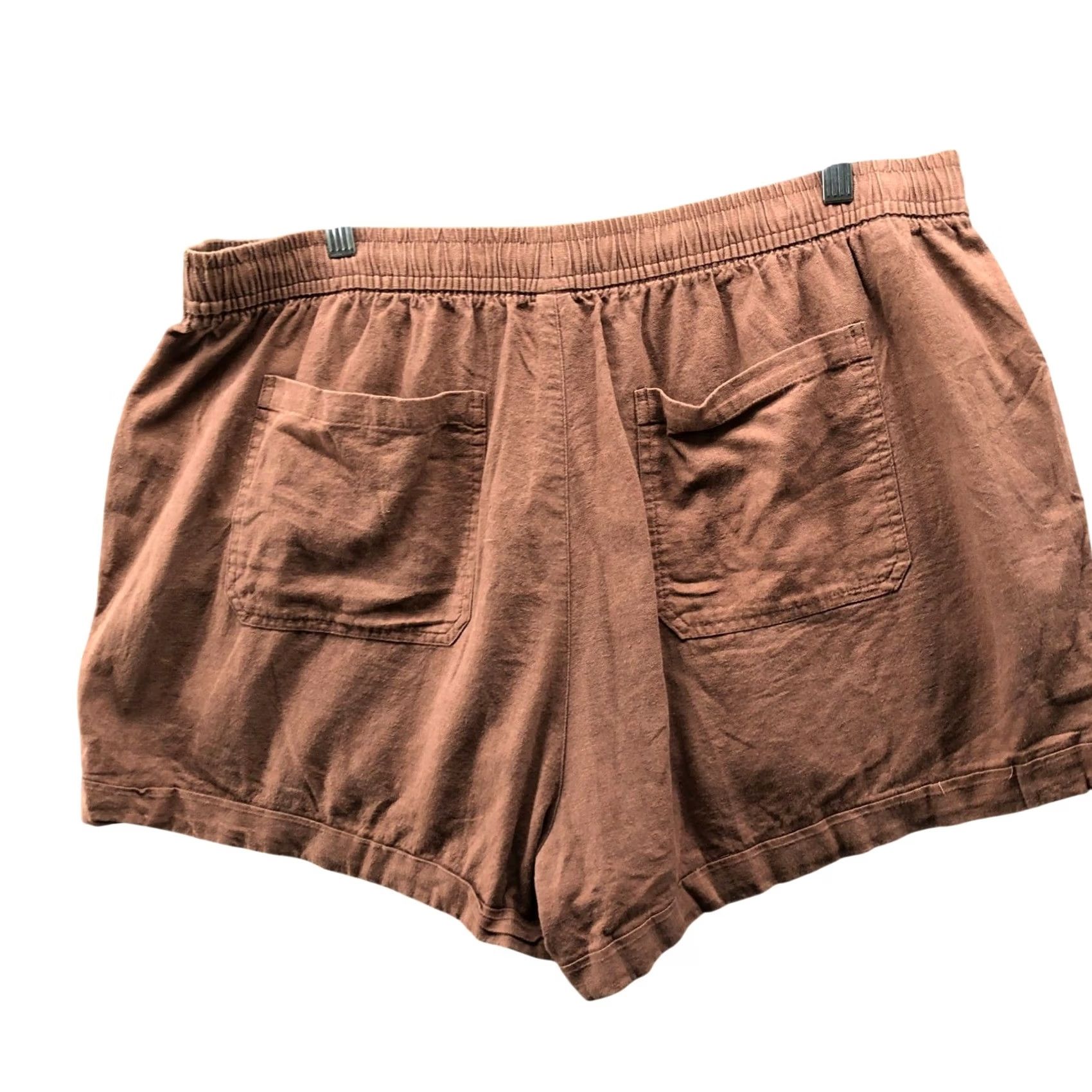 Old Navy Old Navy High Rise Linen Blend Shorts Womens 2X Brown Pull On Relaxed 3'' Size 40" / US 18 - 2 Thumbnail