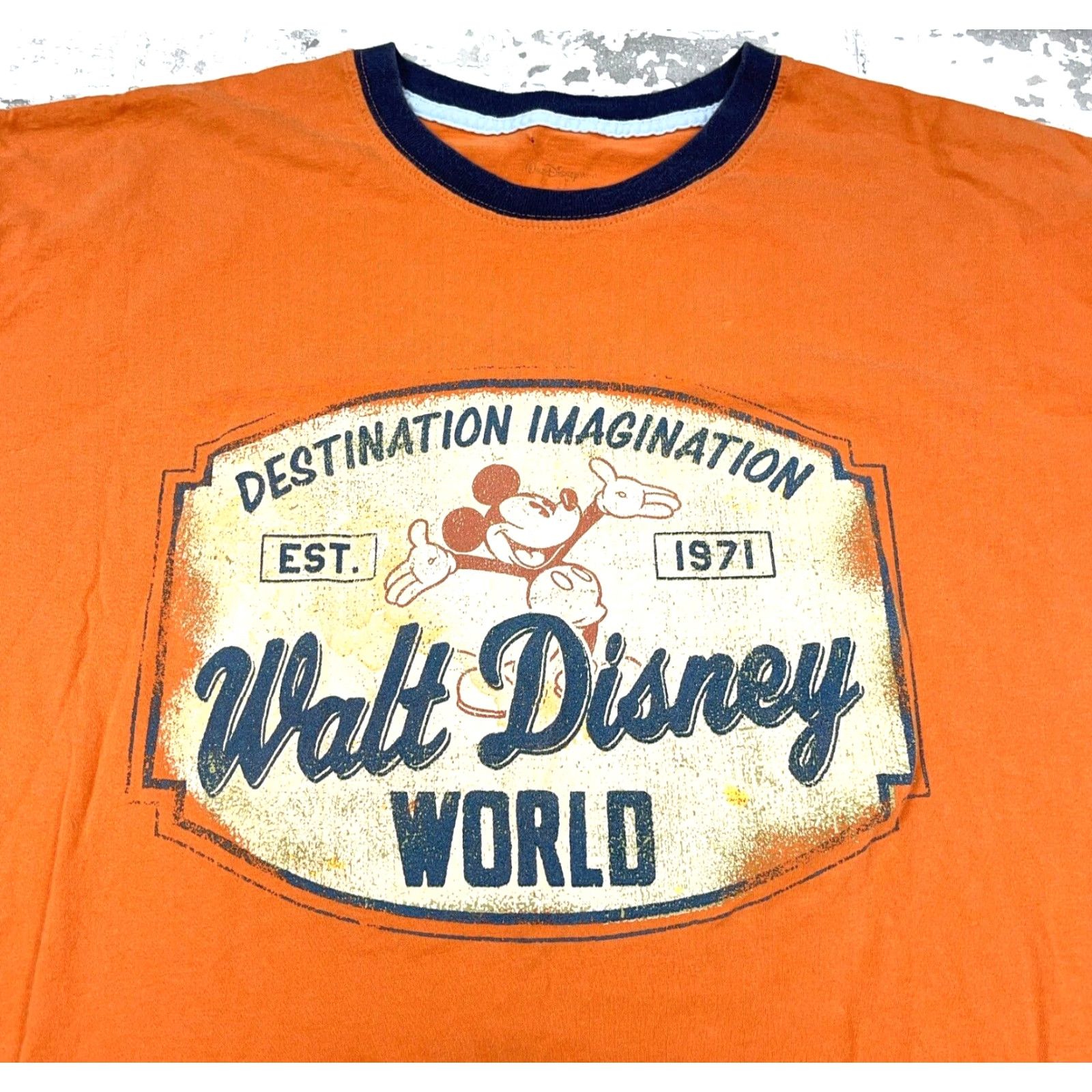 Disney Disney Shirt Men 2X Orange Tee Ringer Mickey Mouse Retro Walt World Adult Shirt Size US XXL / EU 58 / 5 - 2 Thumbnail
