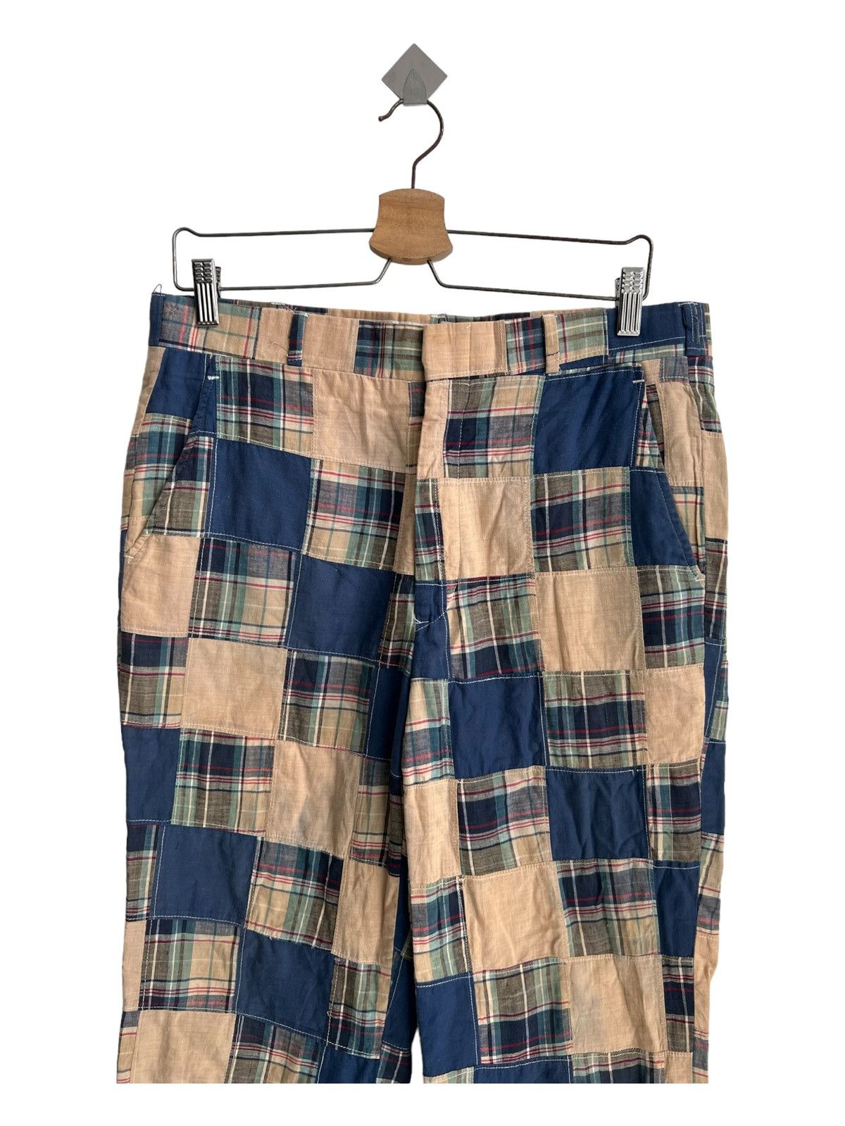 Brooks Brothers × Polo Ralph Lauren × Vintage 1970s Madras Patchwork Ralph Lauren Style Disco Rockabilly Size US 33 - 4 Thumbnail