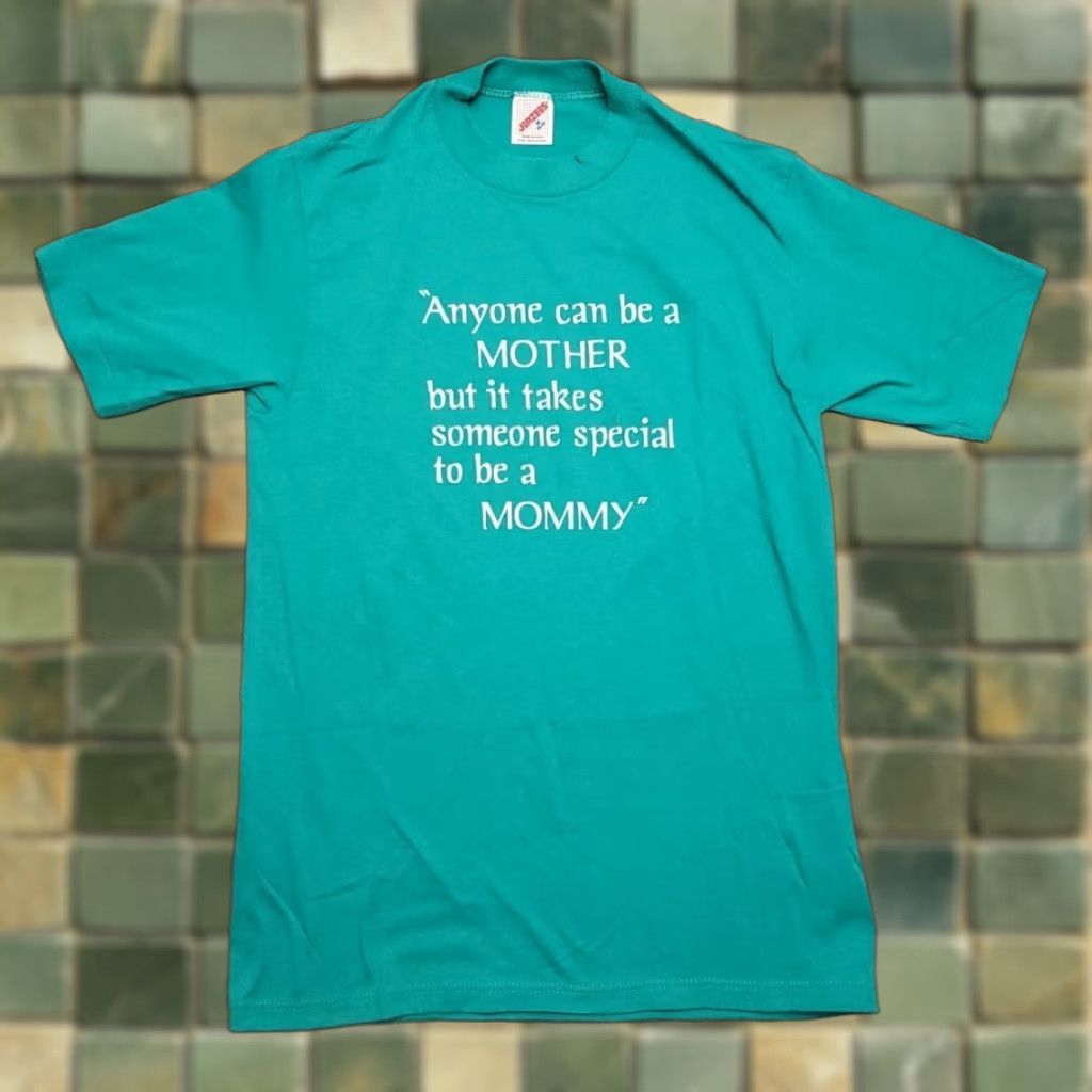 Jerzees VINTAGE Mommy Shirt M Green 90s Y2K Retro Made in USA Single Stitch TEE Shirt Womens Size M / US 6-8 / IT 42-44 - 1 Thumbnail