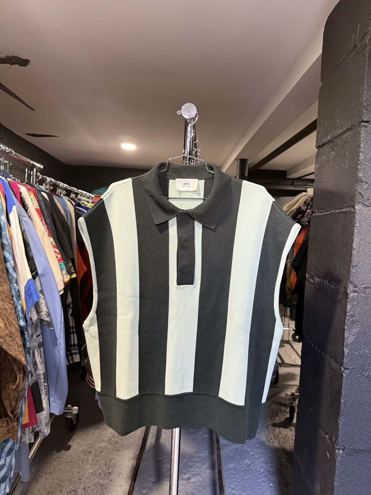 AMI Ami Alexandre Mattiussi Polo Top Sleeveless Green Size L Size US L / EU 52-54 / 3 - 1 Thumbnail
