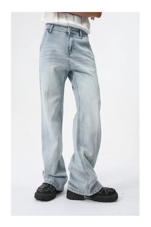 Japanese Brand Simple casual light blue washed bootcut jeans Size US 33 - 7 Thumbnail