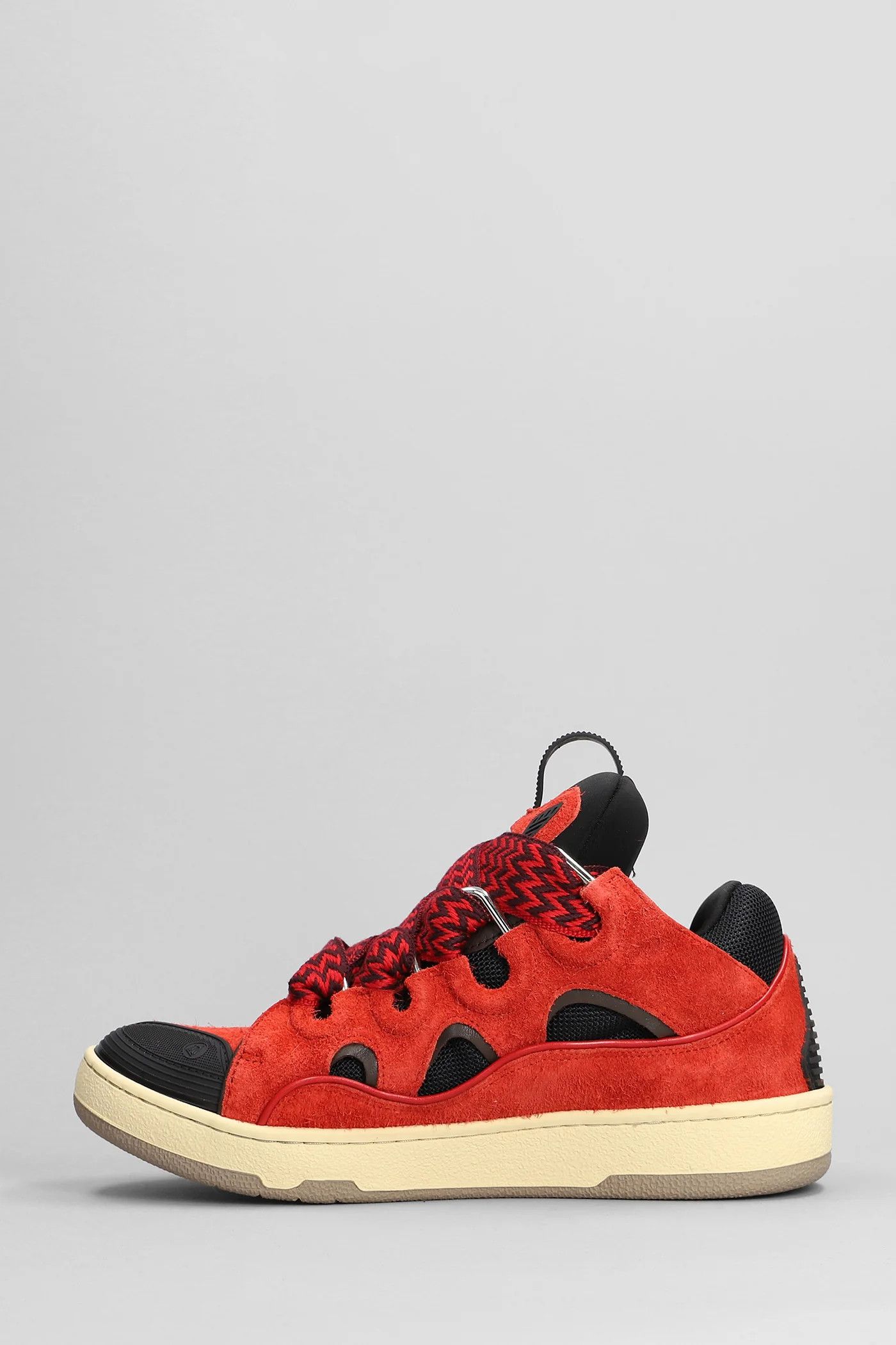 Lanvin o1w1db10125 Curb Lace Up Sneakers in Red/Black Size US 12 / EU 45 - 5 Thumbnail