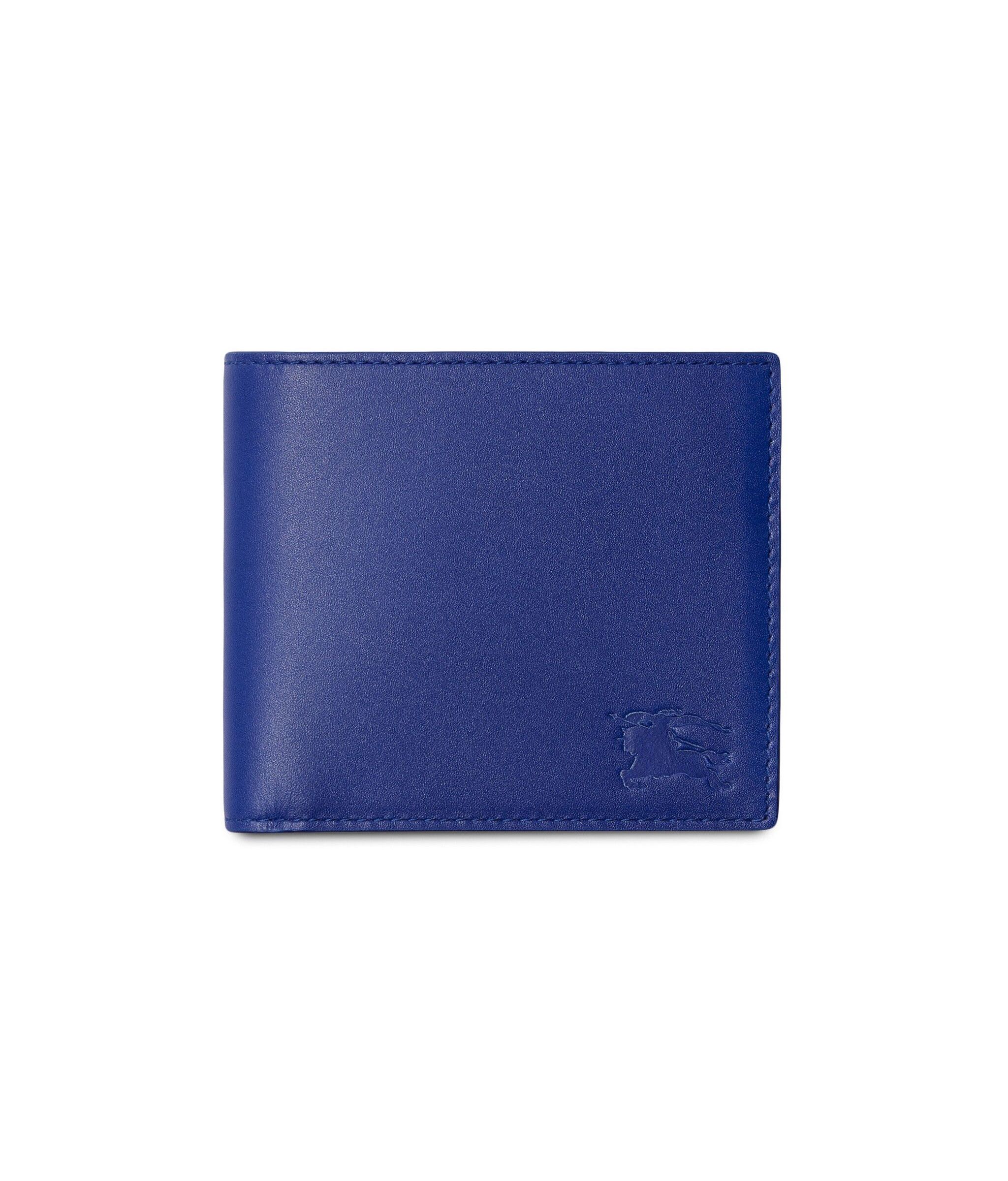 Burberry BURBERRY blue equestrian knight logo bifold leather wallet Size ONE SIZE - 1 Thumbnail
